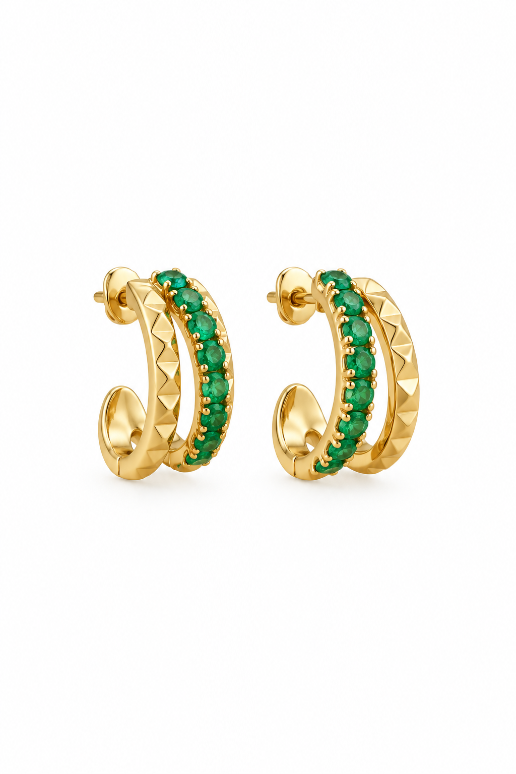 The Emerald Pyramid Earrings
