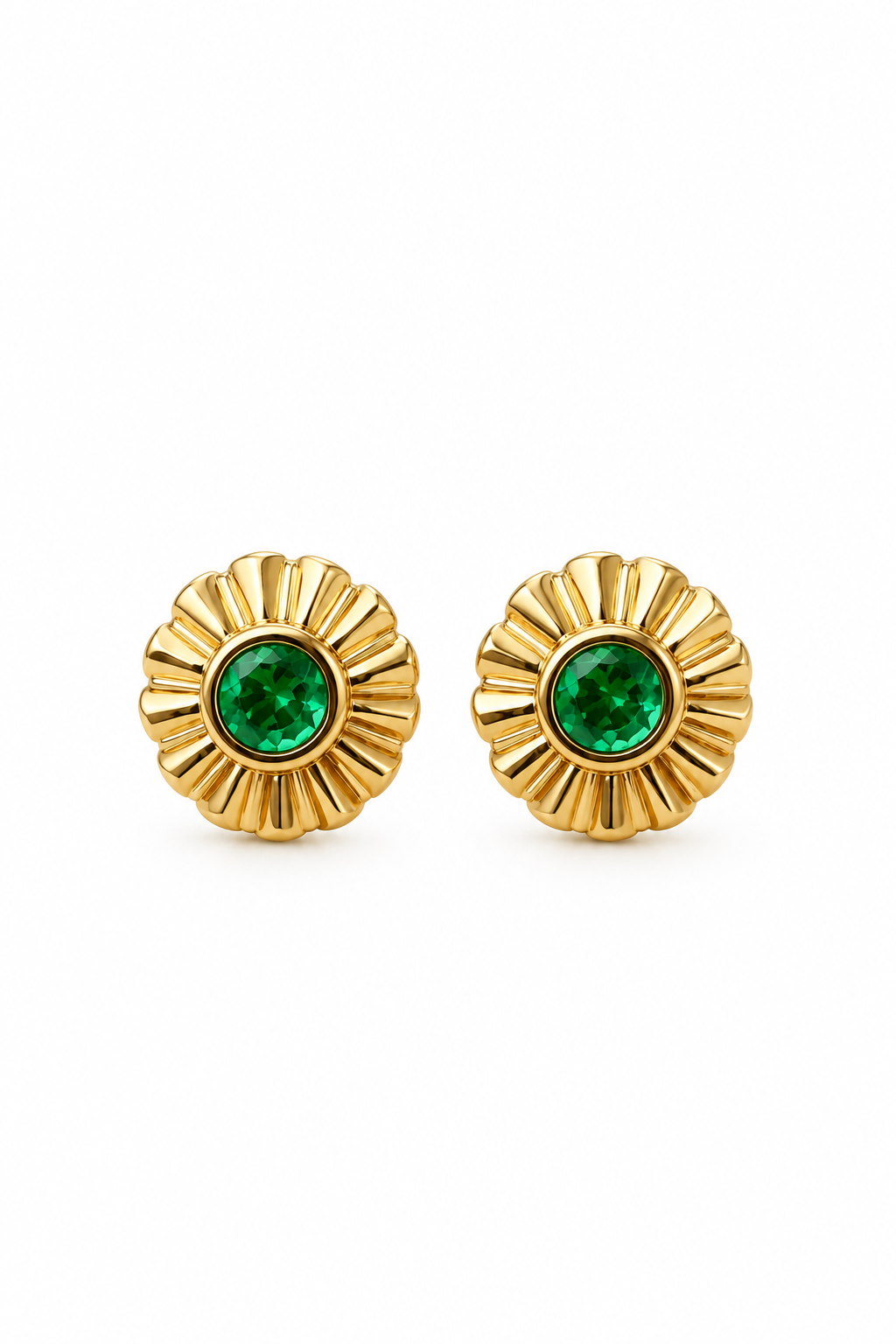 The Emerald Sunray Studs