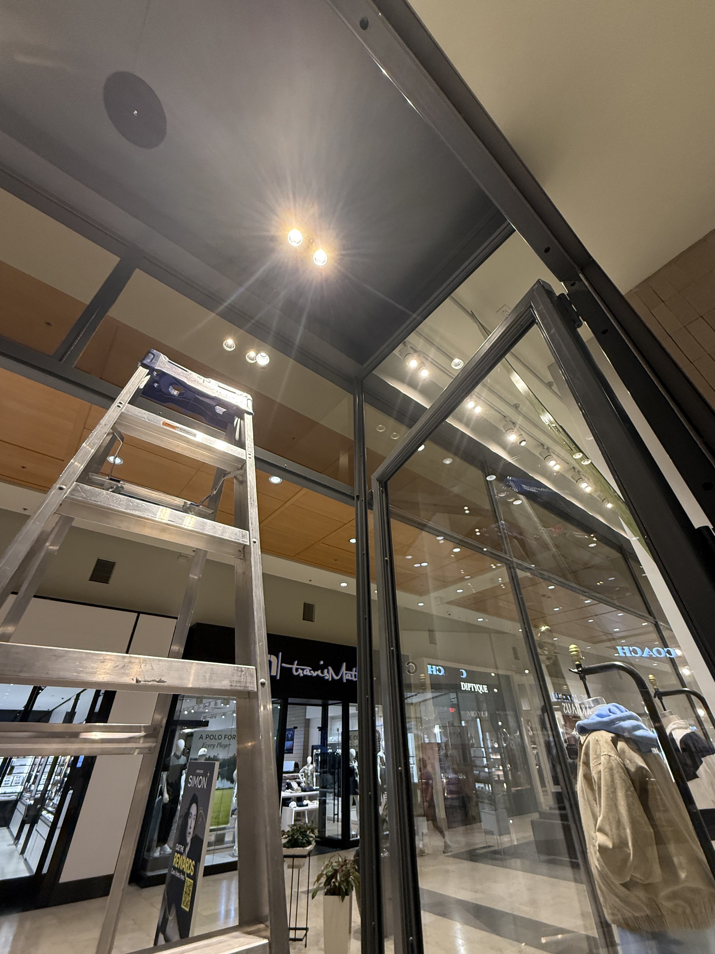 Commercial storefront repair and installation project by The Connected Handyman Co.