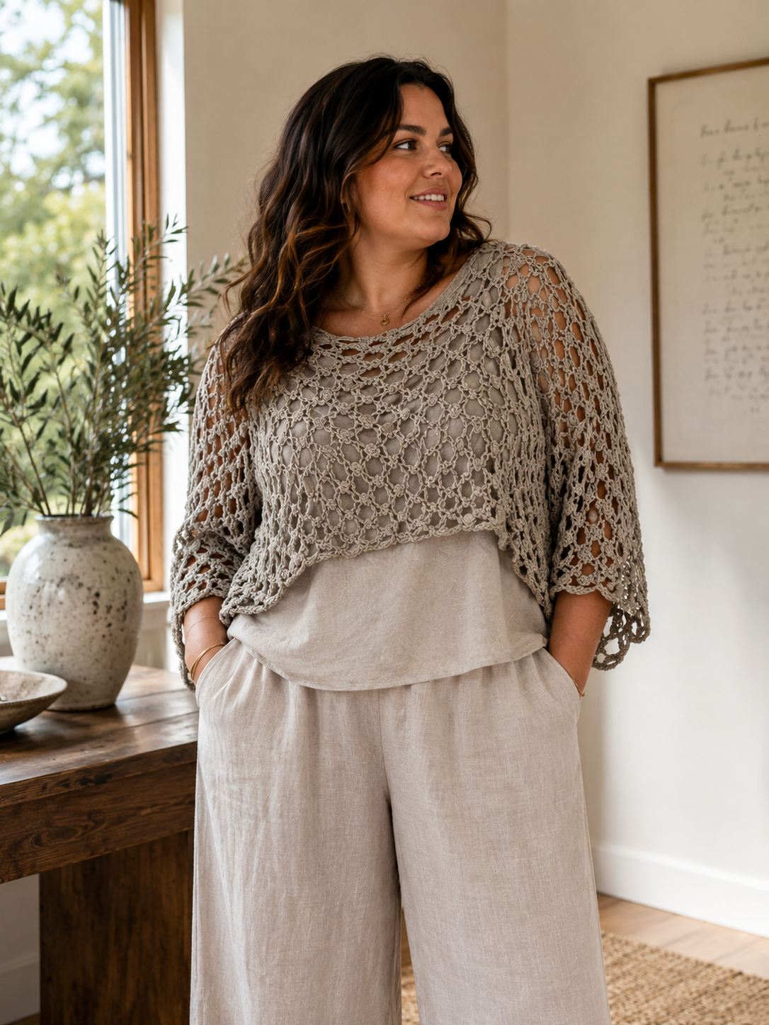 Go Lightly 3-Piece Linen & Crochet Set – Size 3
