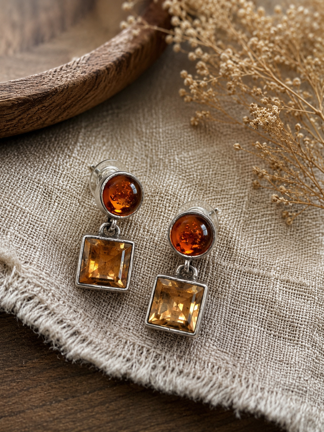 Citrine and Amber Earrings.PNG