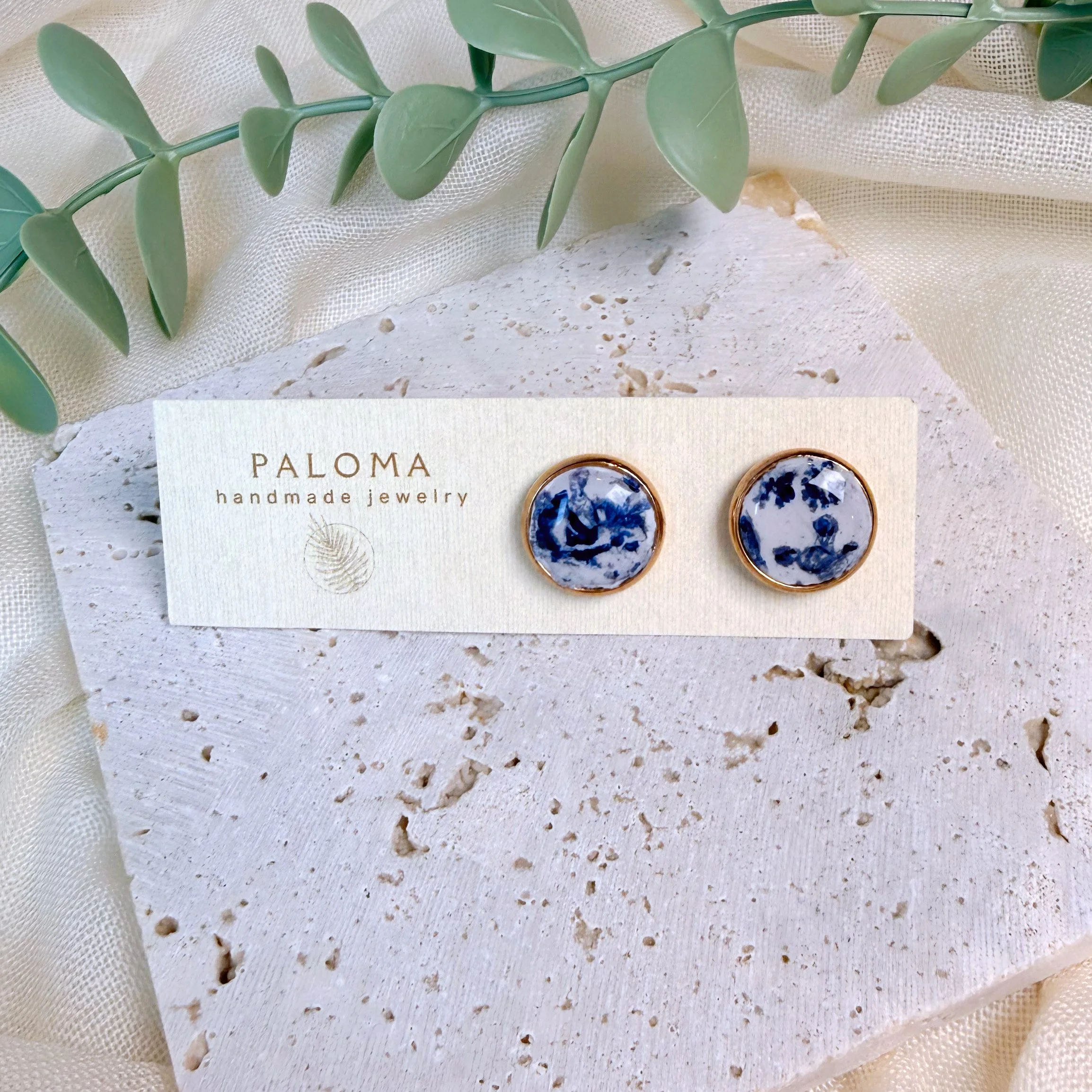 Glossy Pattern Circle Studs