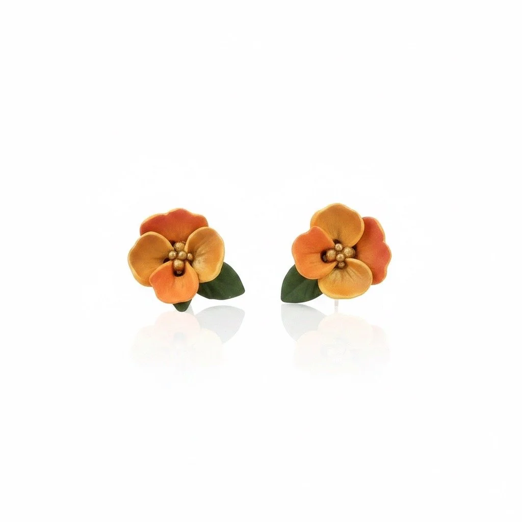 Fall Sunset Floral Stud