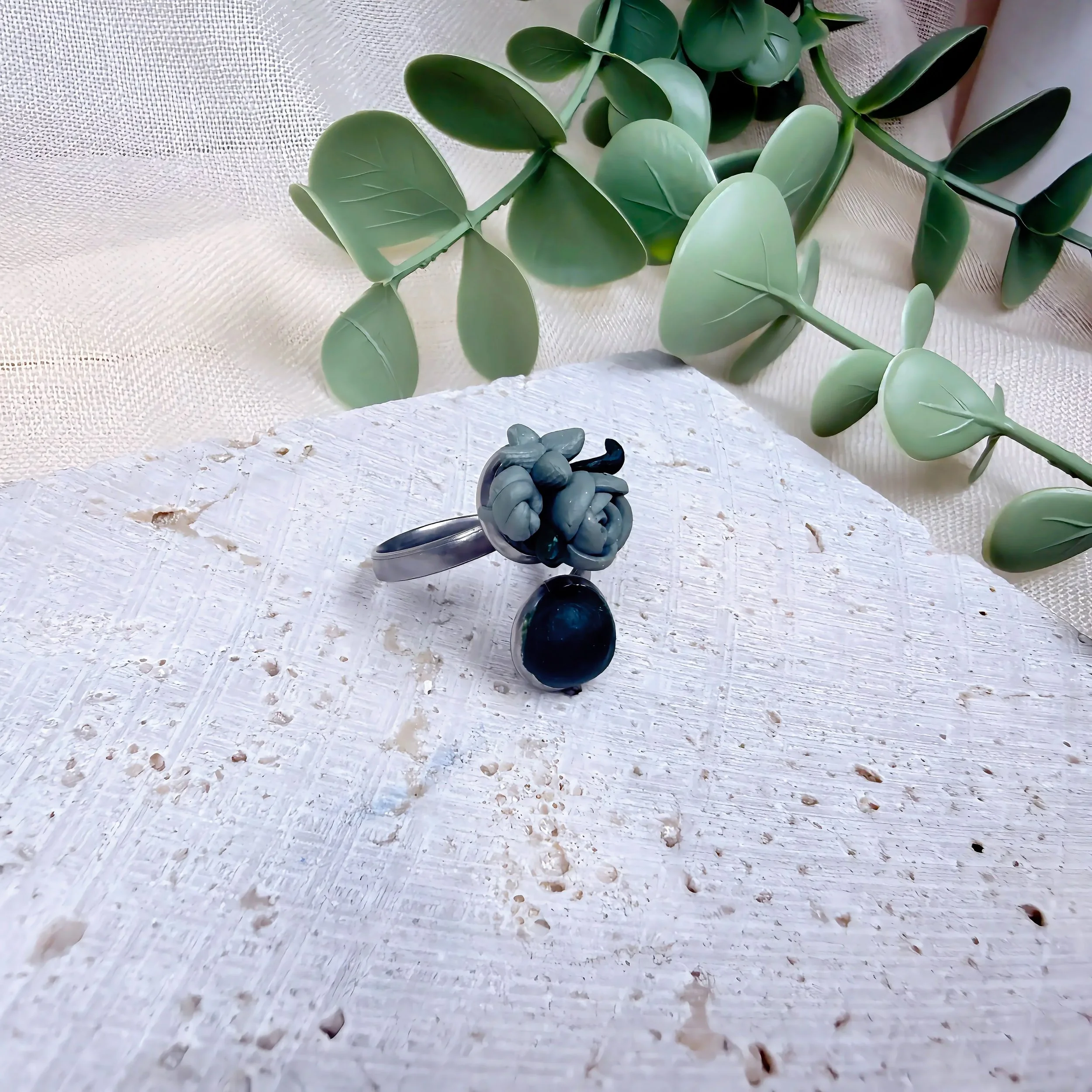 Sage Rose & Forest Dome Wrap Ring
