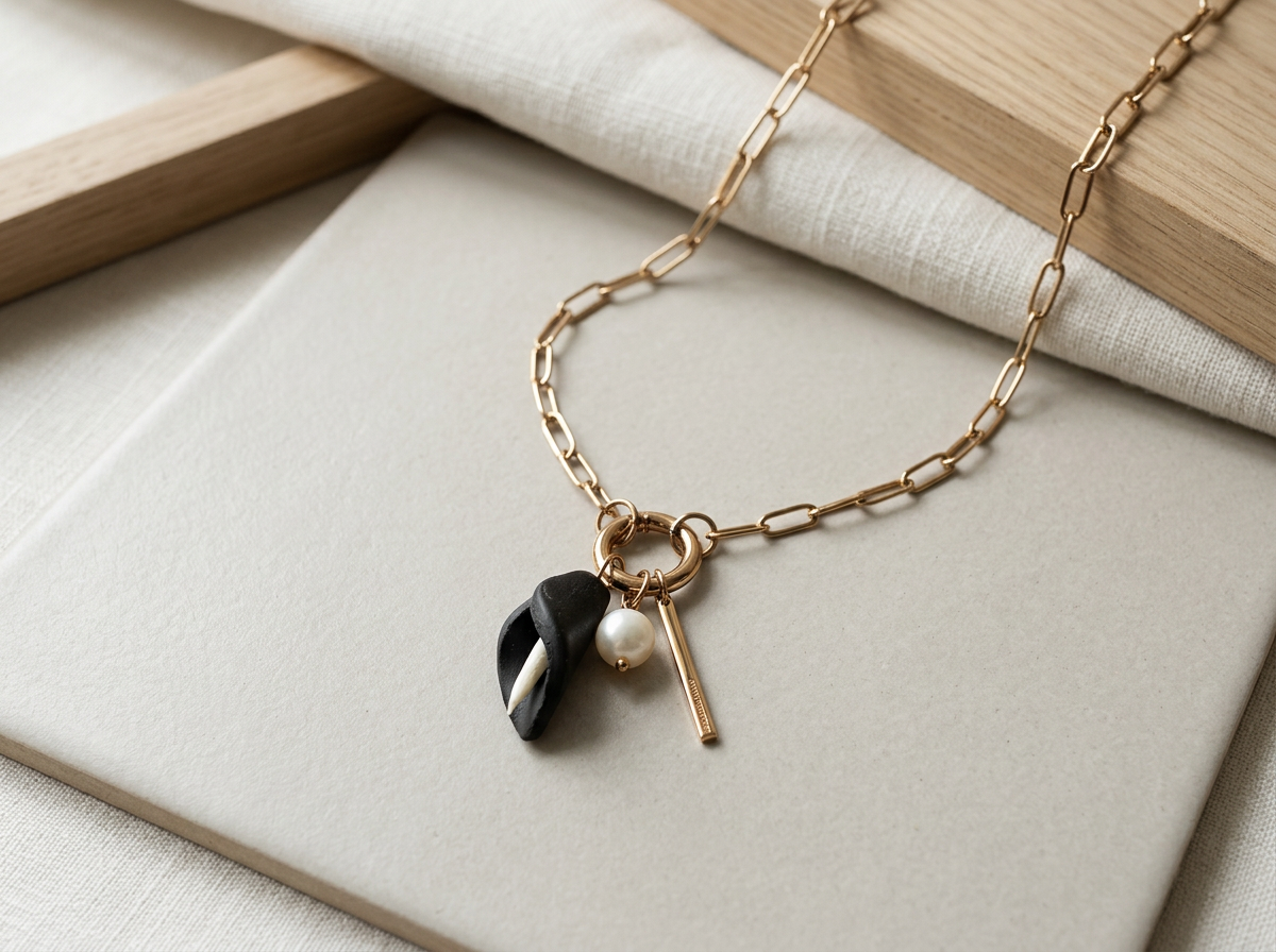 Calla Lily & Pearl Pendant Necklace