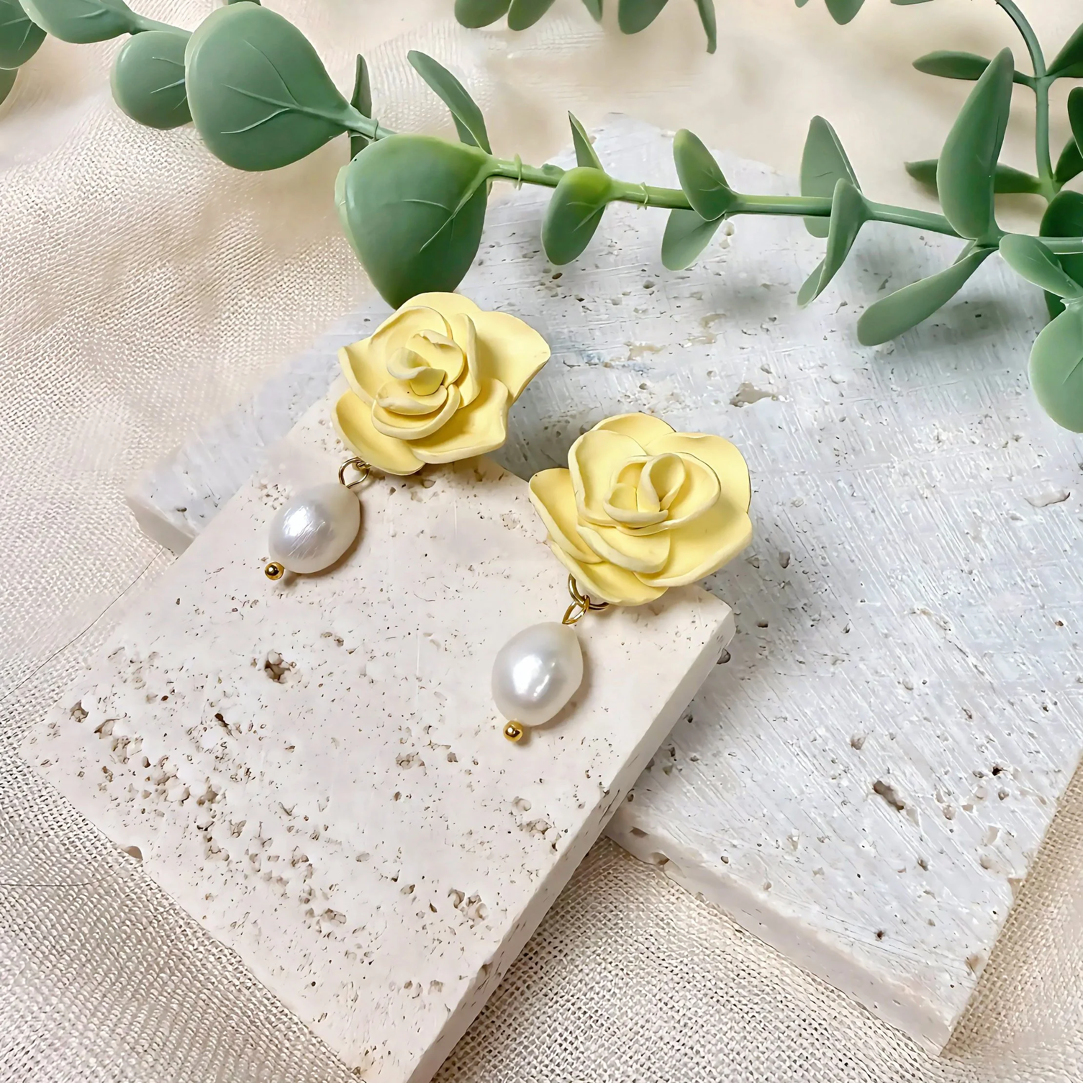 Paloma_Clay_Earrings_Yellow_Rose_Side.JPEG