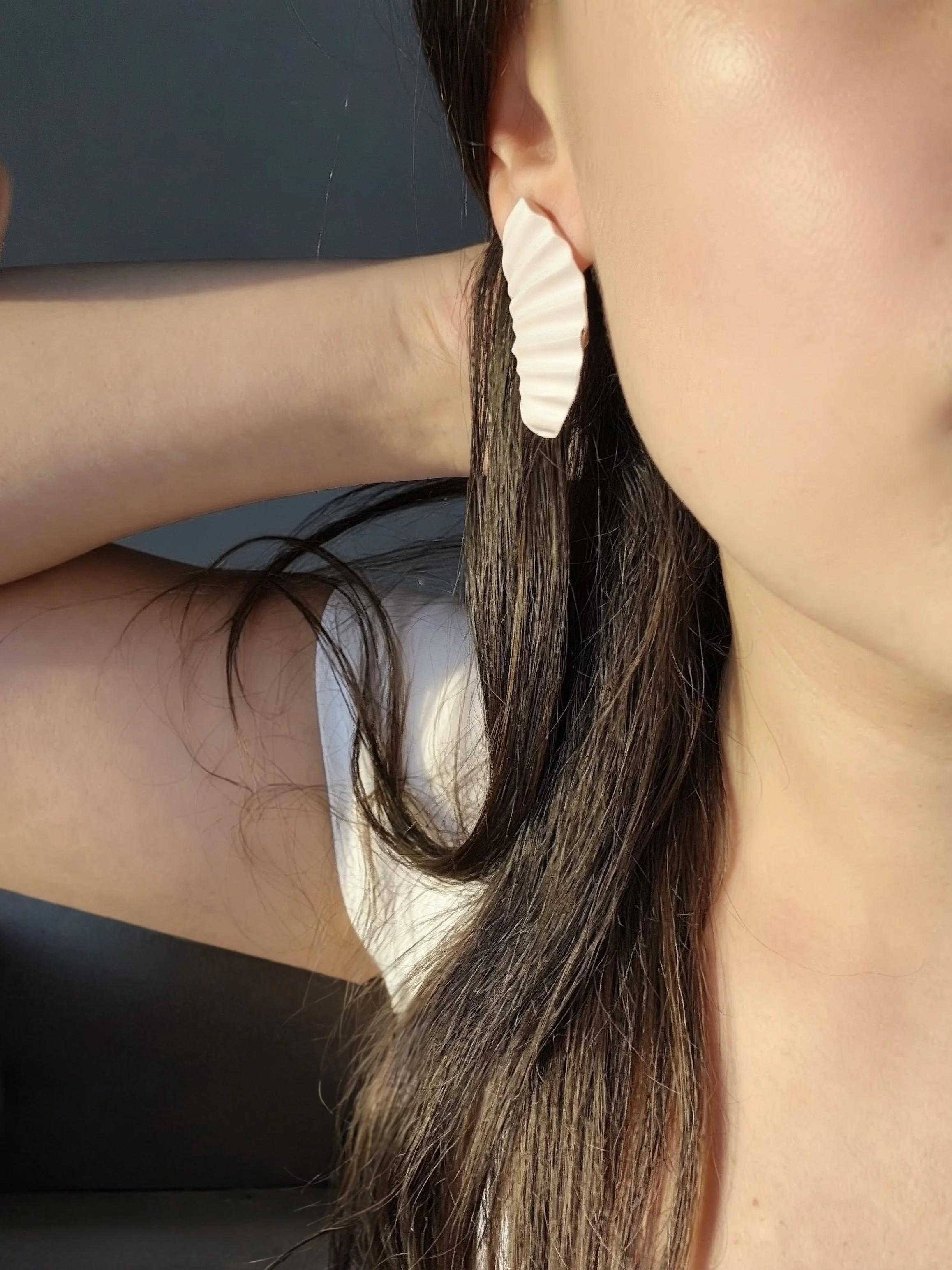 Soft Pink Shell Swirl Earrings