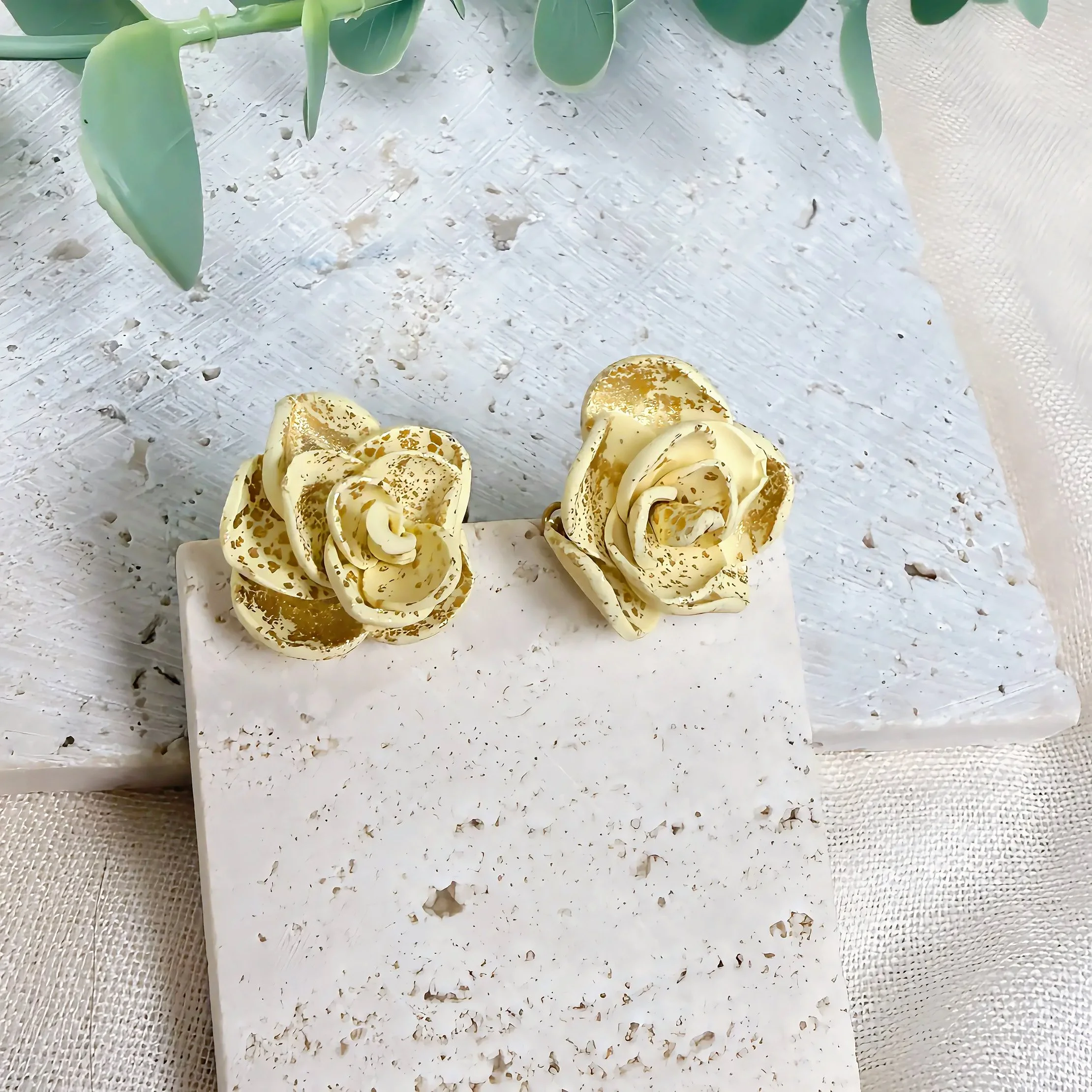 Paloma_Clay_Earrings_Gold_Yellow_Rose_Close.JPEG