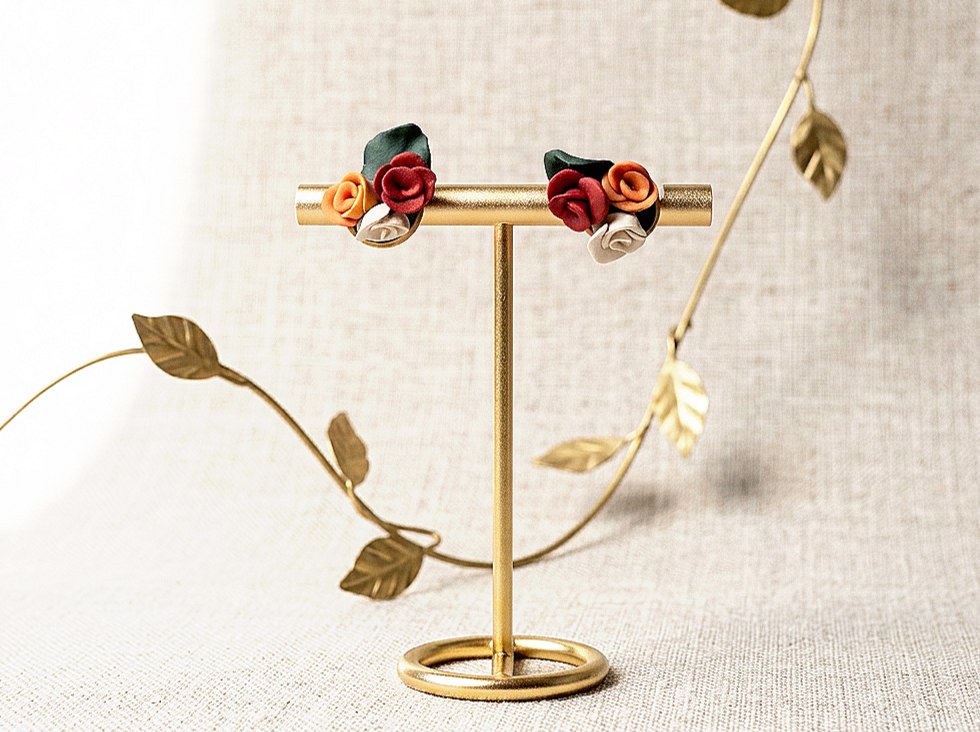Harvest Rose Trio Studs