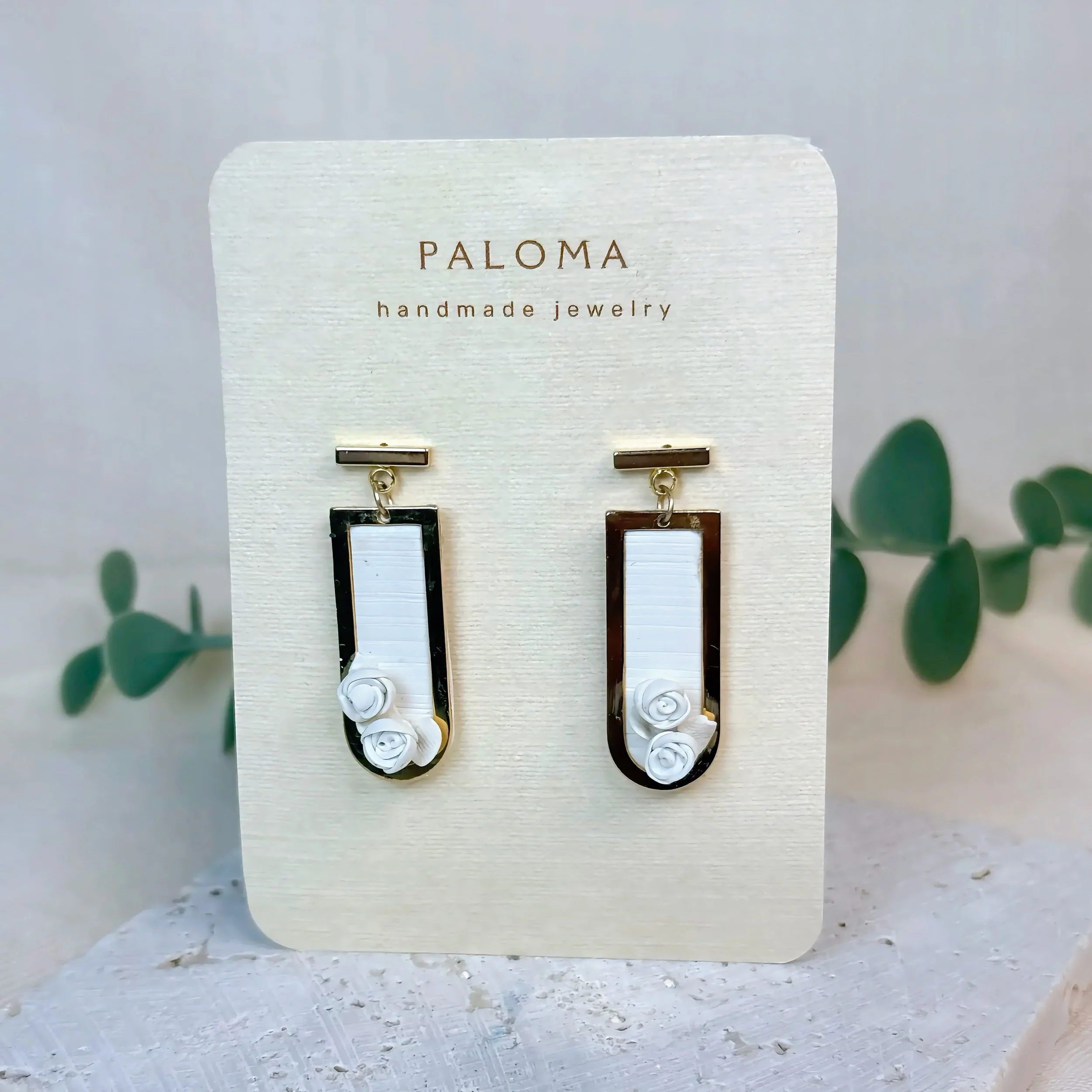 White Garden Drop Earrings