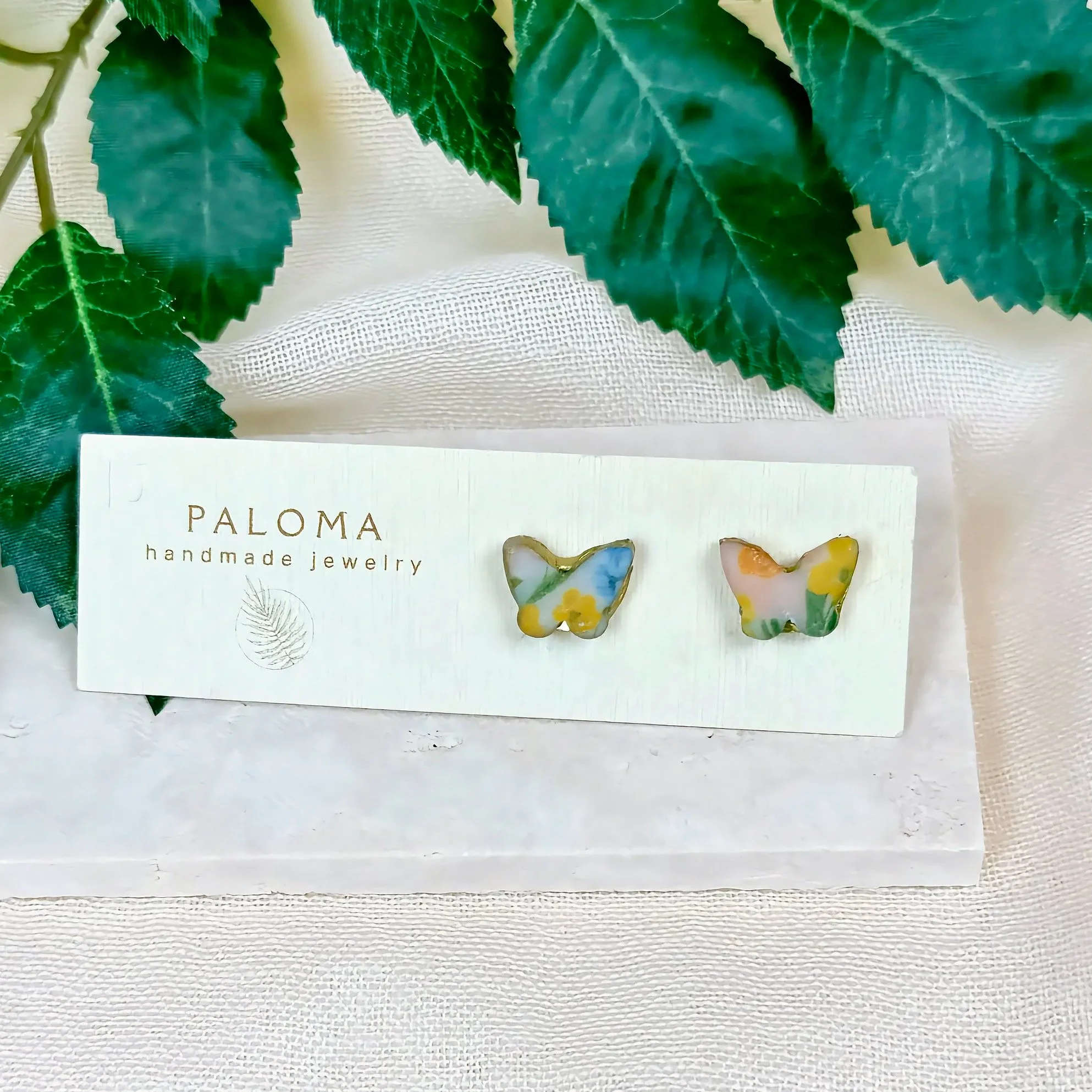 Mini Floral Transfer Butterfly Studs