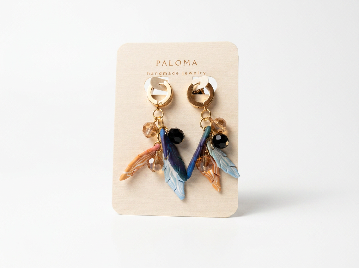 Feather Cluster Charm Dangles