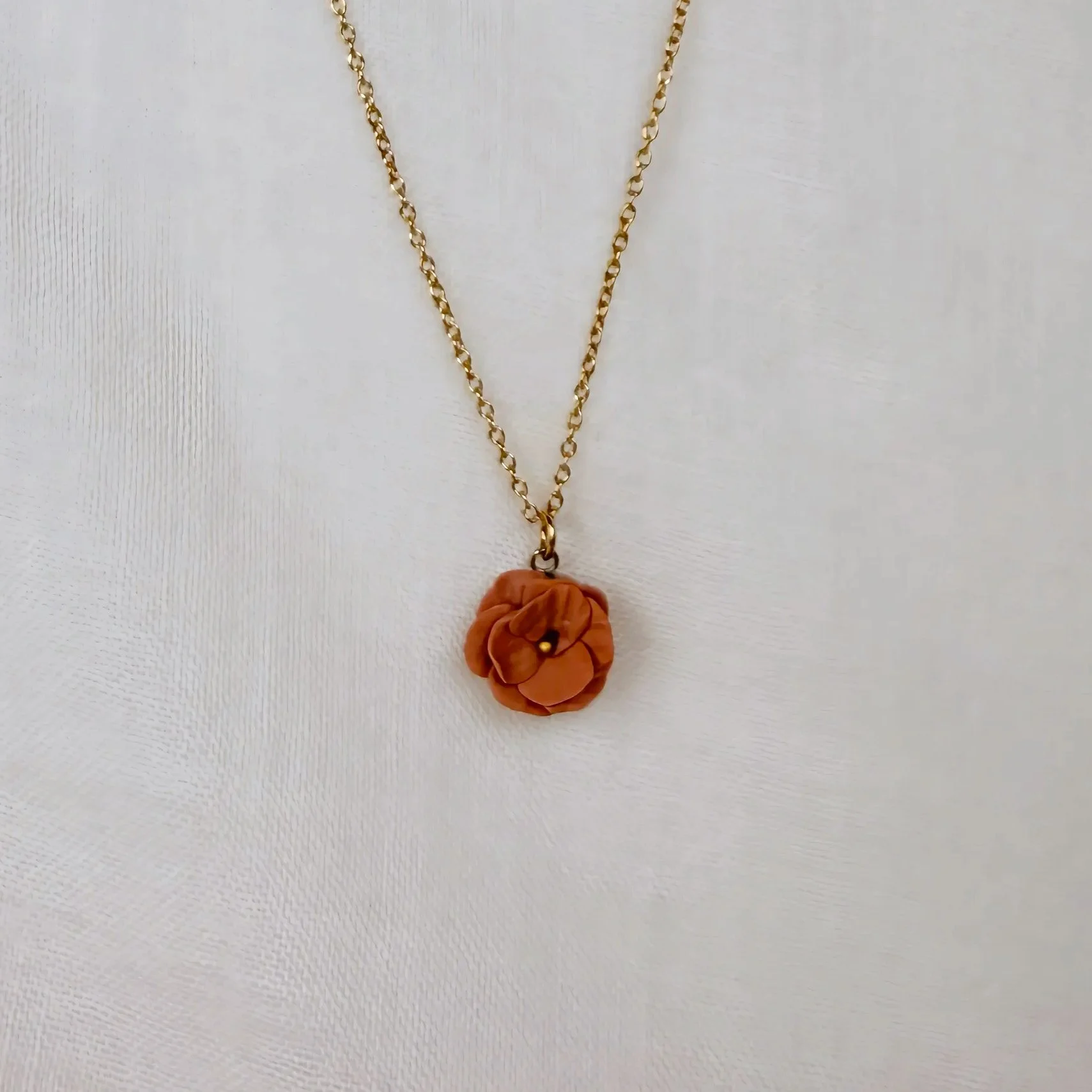 Terracotta-Pink Charm Necklace