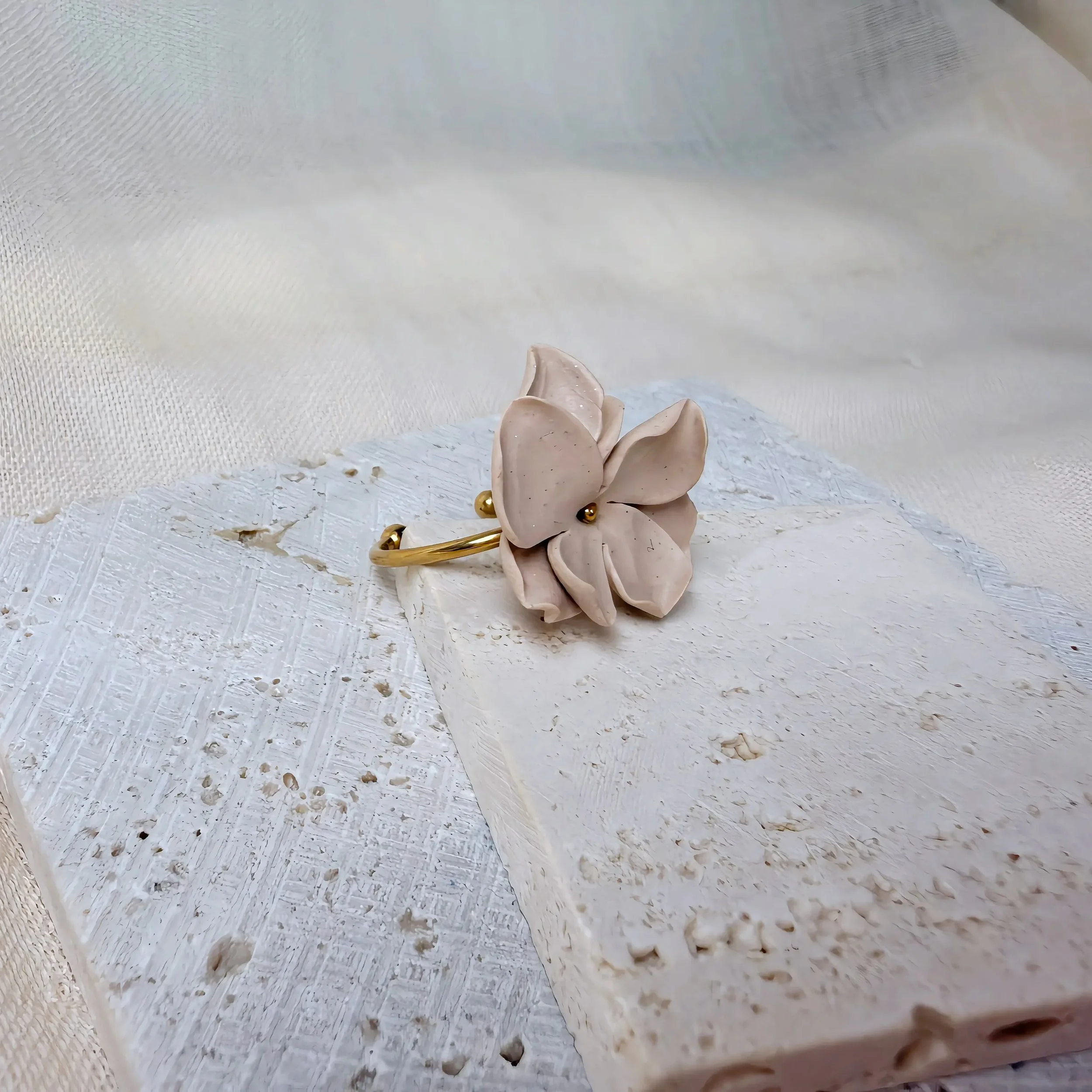 Blush Blossom Cuff Ring
