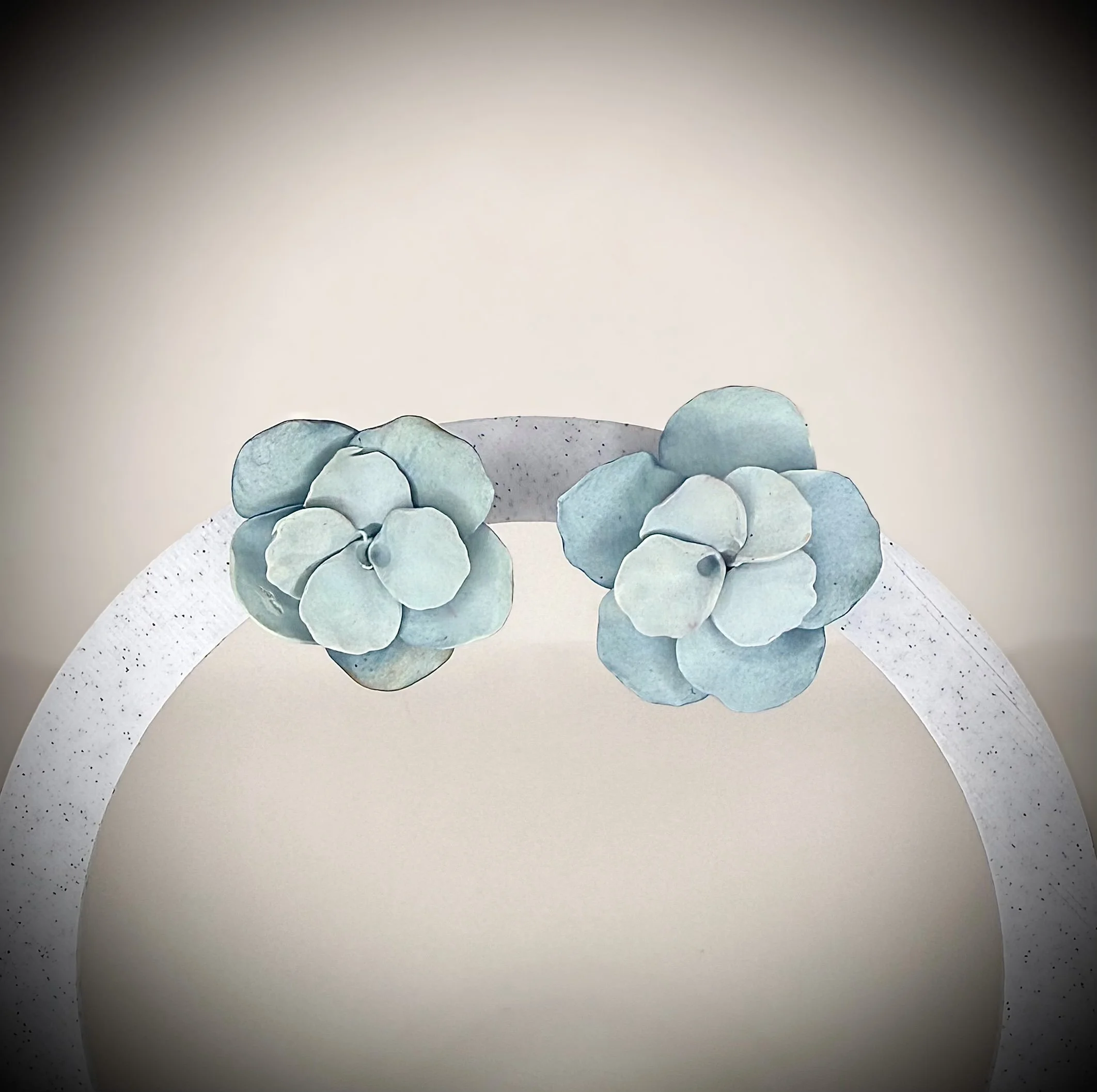 Powder Blue Layered Flower Studs