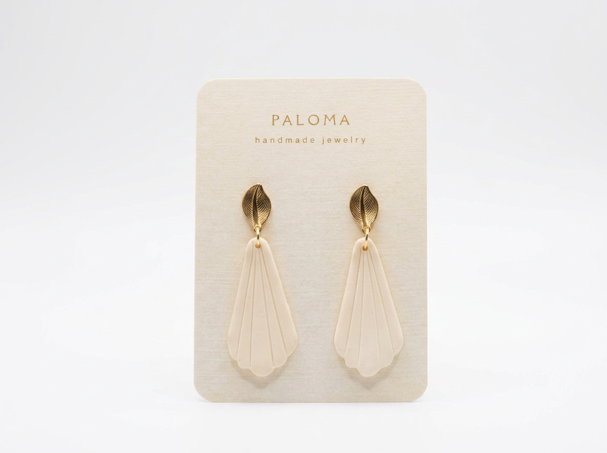 Ivory Fluted Drop Earrings