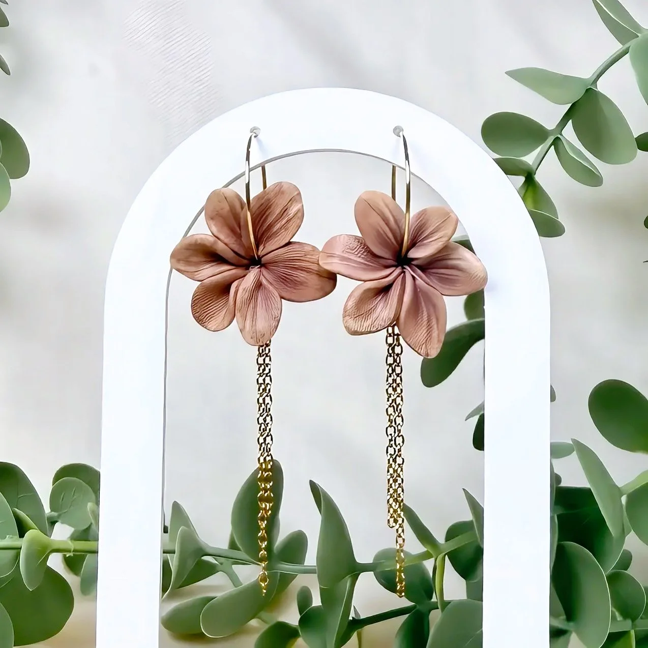 Hawaiian Plumeria Hoops