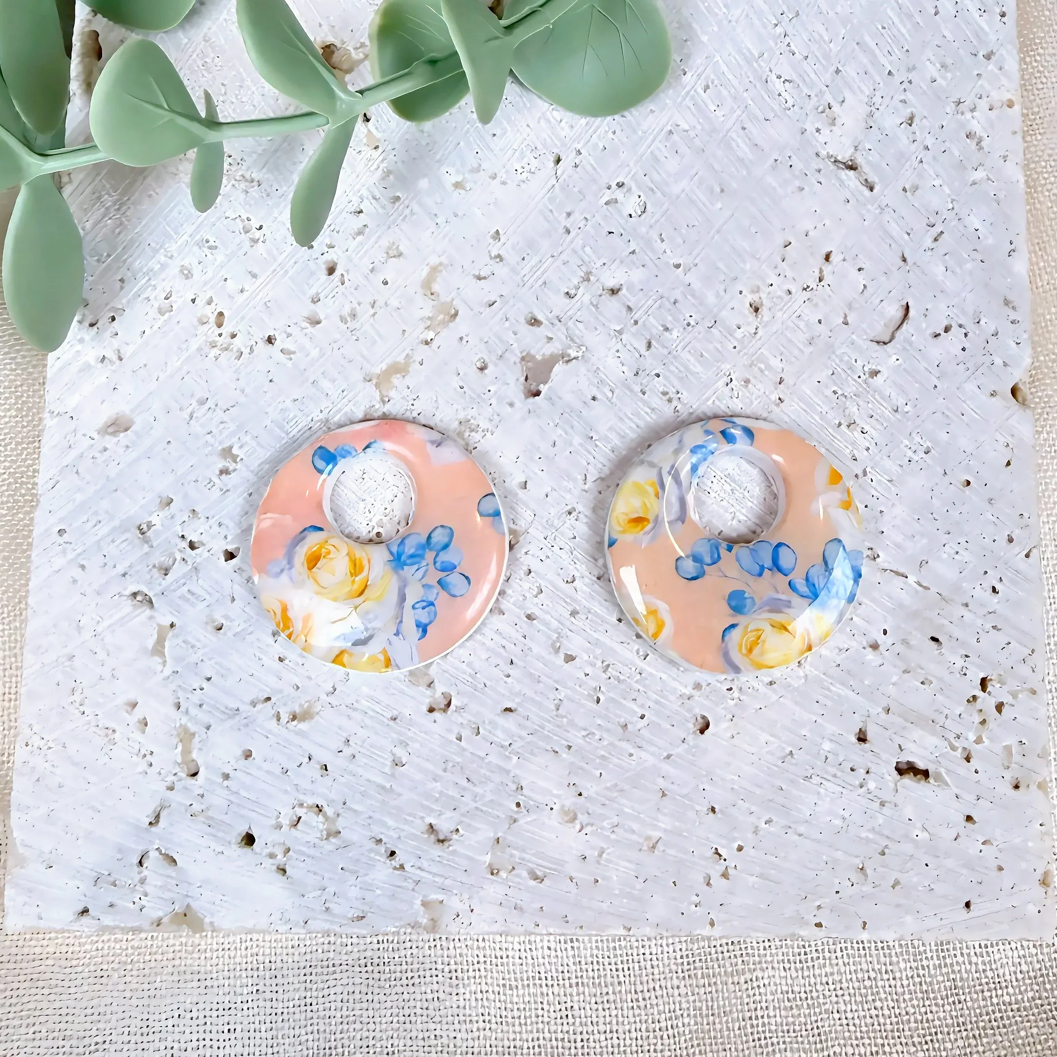 Peach Garden Earrings — Interchangeable