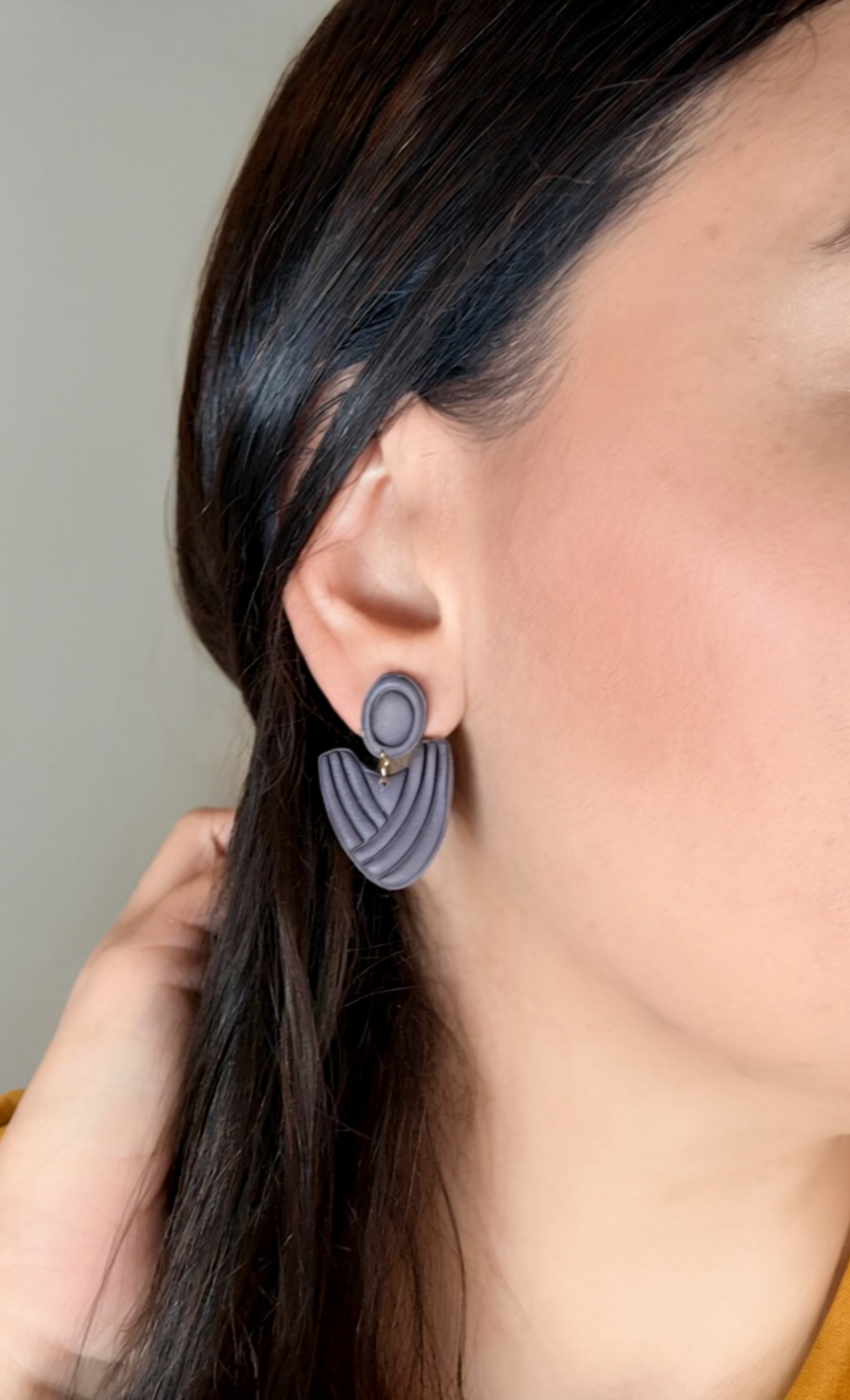 Plum Arch Dangle Earrings