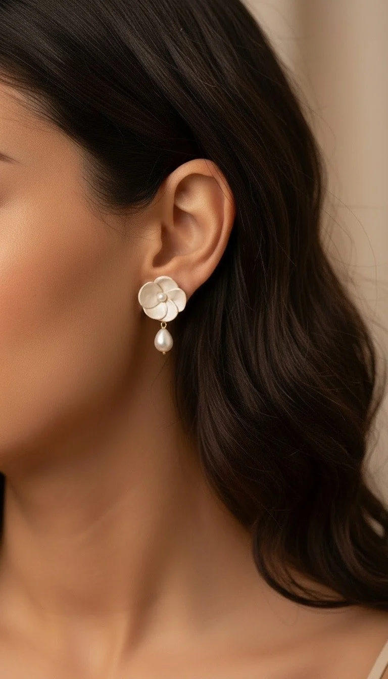 Ivory Blush Pearl Blossom Drop
