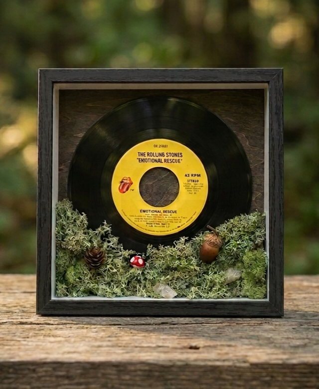 Custom / Build Your Own 45 RPM Vinyl Record Shadow Box (8" x 8")