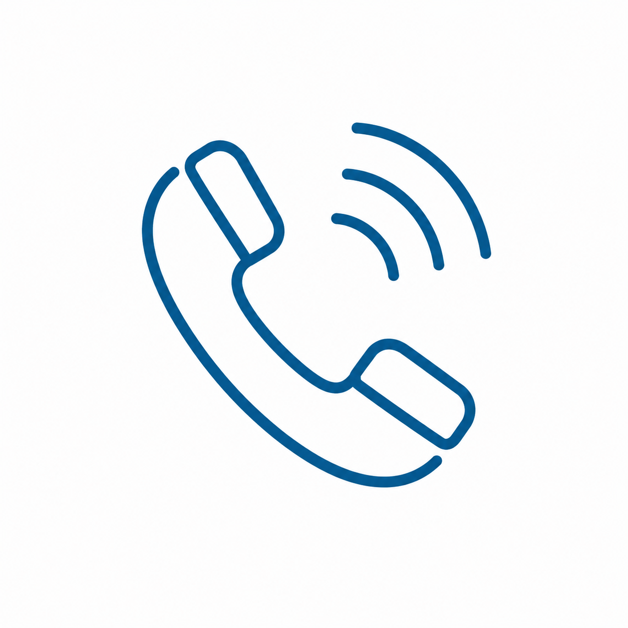Icon of a telephone handset with sound waves indicating calling or communication.
