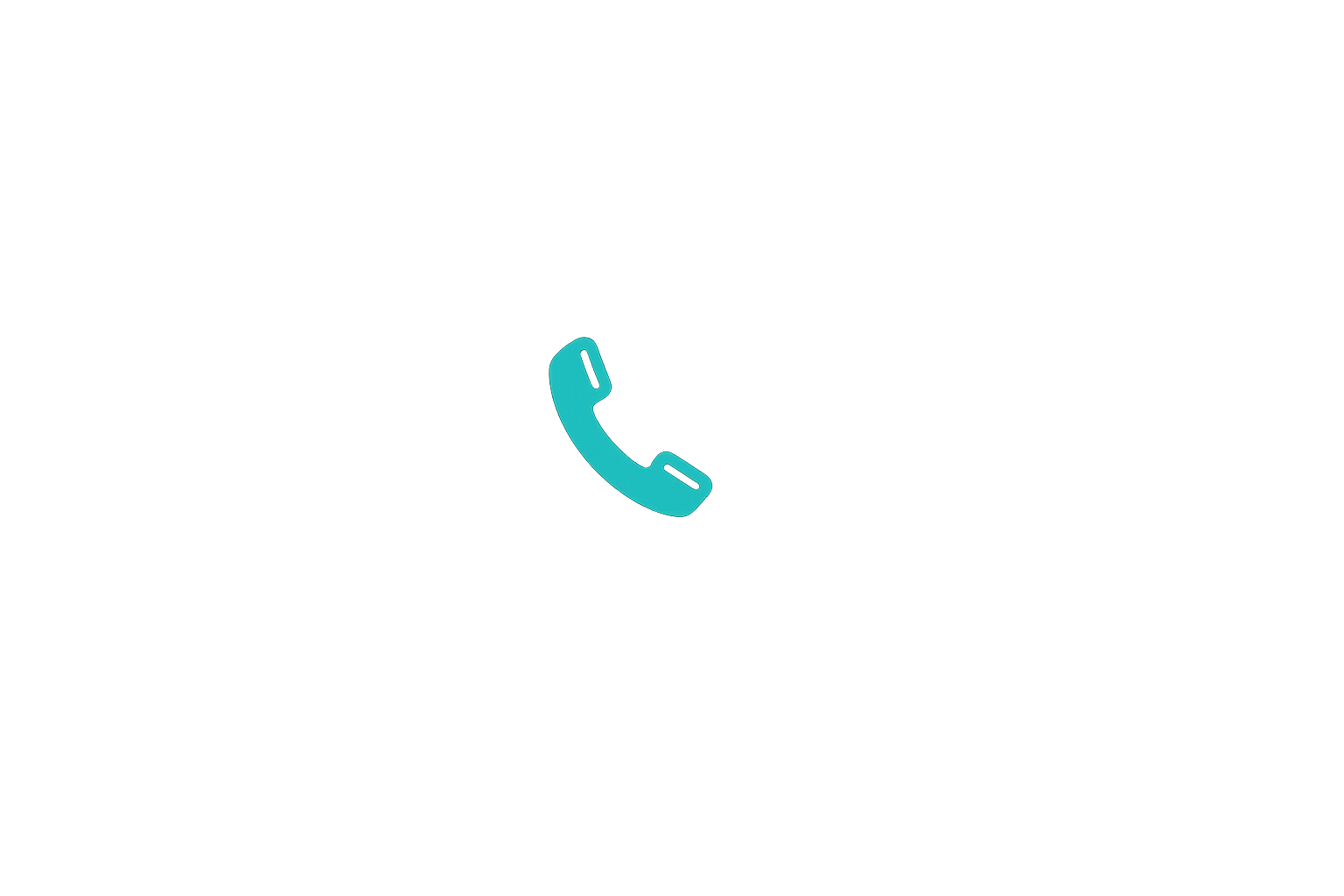 Glowing illuminated icon of a telephone receiver on a dark blurred background.