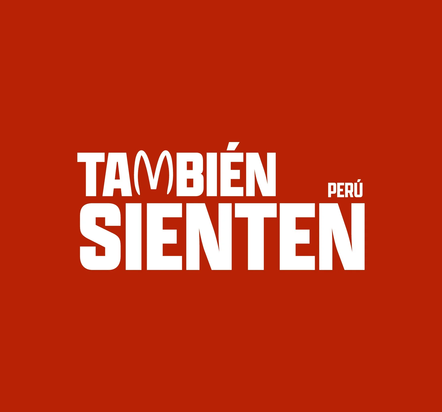 Texto en fondo rojo que dice 'También en SIENTE PERÚ' en letras grandes y blancas.