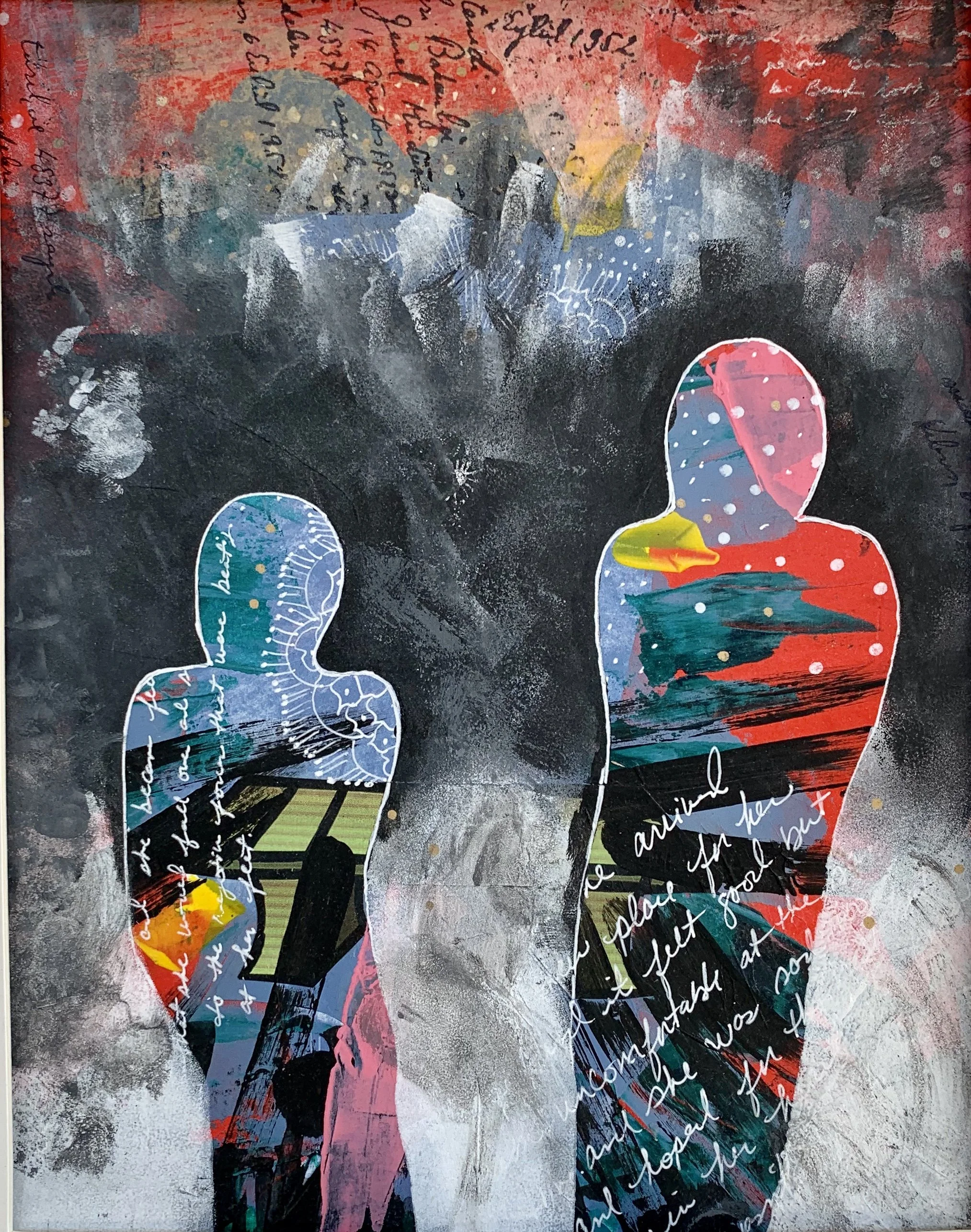 Silent Exchange, Mixed Media, 8x12, $125