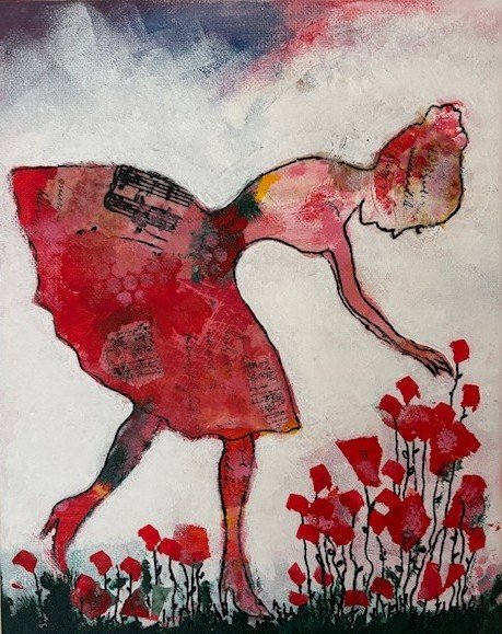 Stop to Smell the Flowers, mixed medica $95