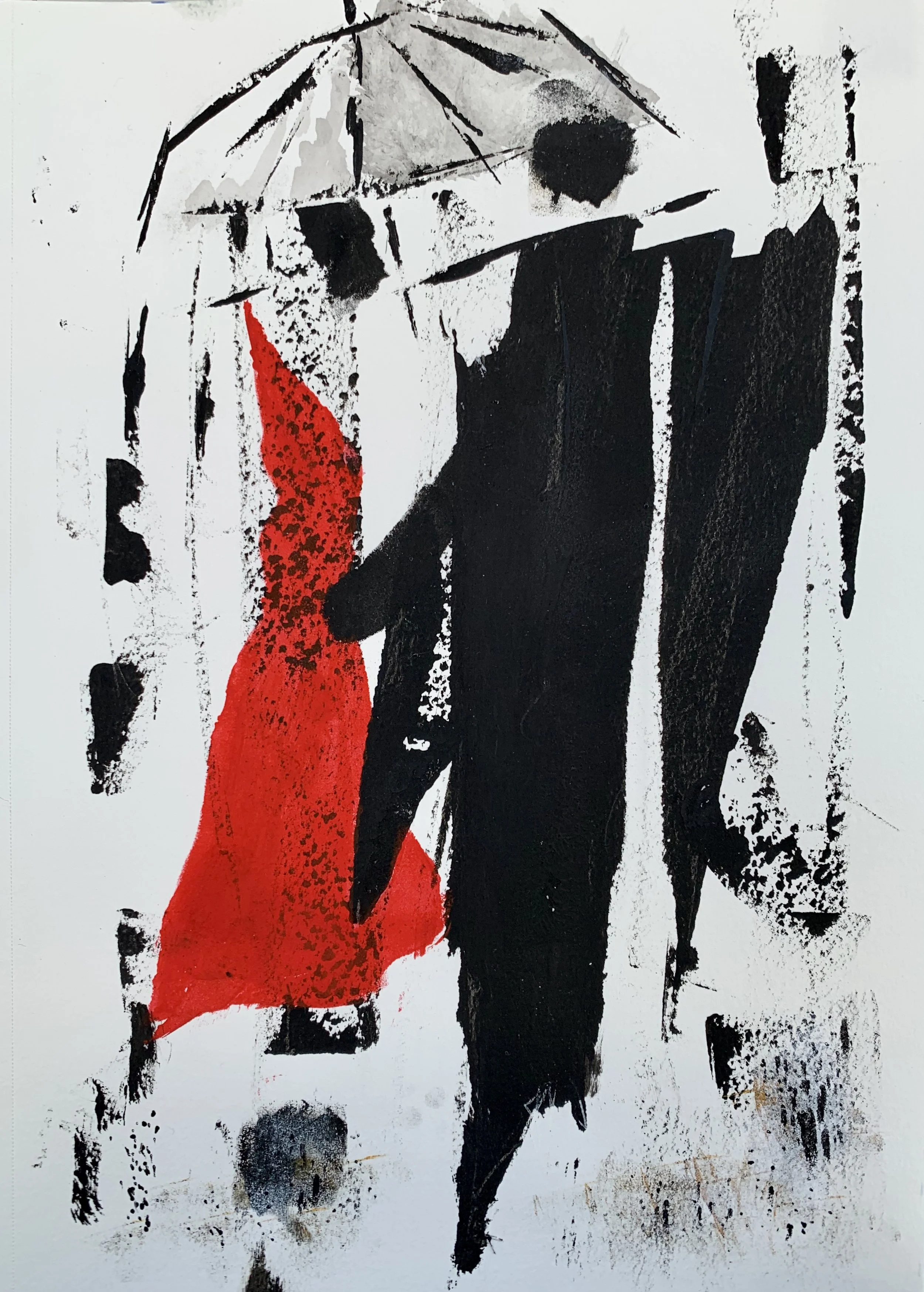 Rainy Day, acyrlic, artist paper, 9x12, $145