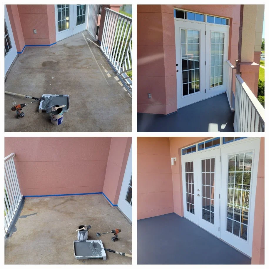 did a quick patio floor paint at seaside at Anastasia condo