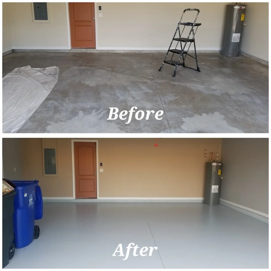 don't like the way your garage floor looks call us and we can give you the clean look you desire consider it done 
