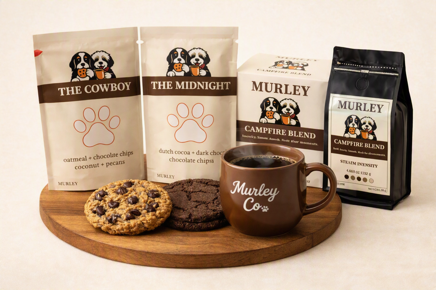 The Campfire Match: The Cowboy and The Midnight cookies with Campfire Blend coffee