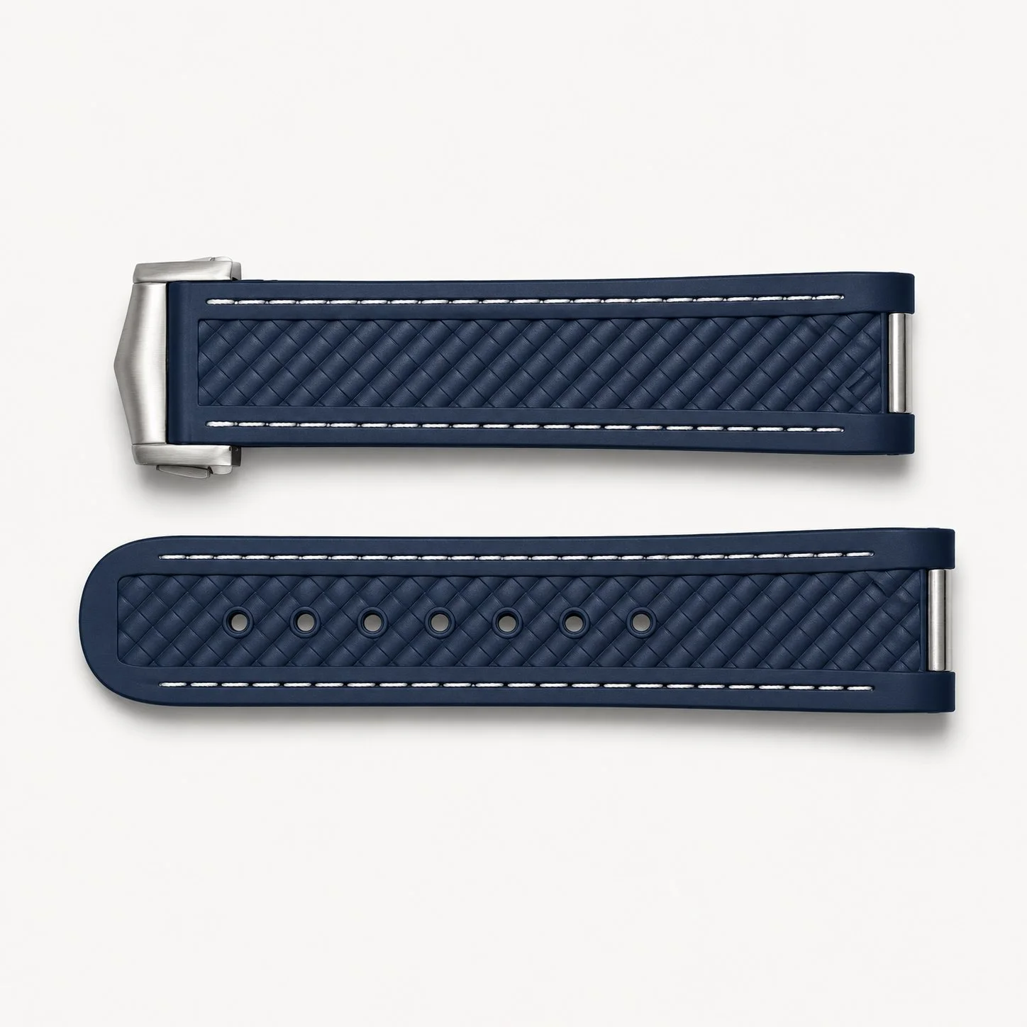 Blue with White Stitching Strap