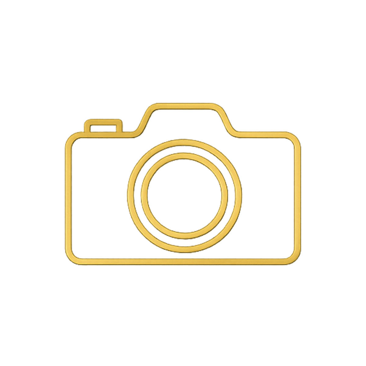 Golden camera icon illustration.