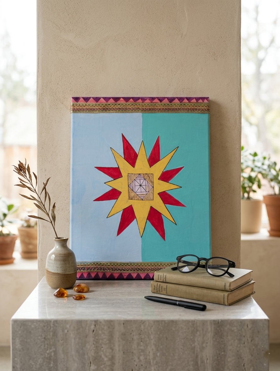 Arts by Gabby: Intuitive Geometric Star Unframed Canvas Art