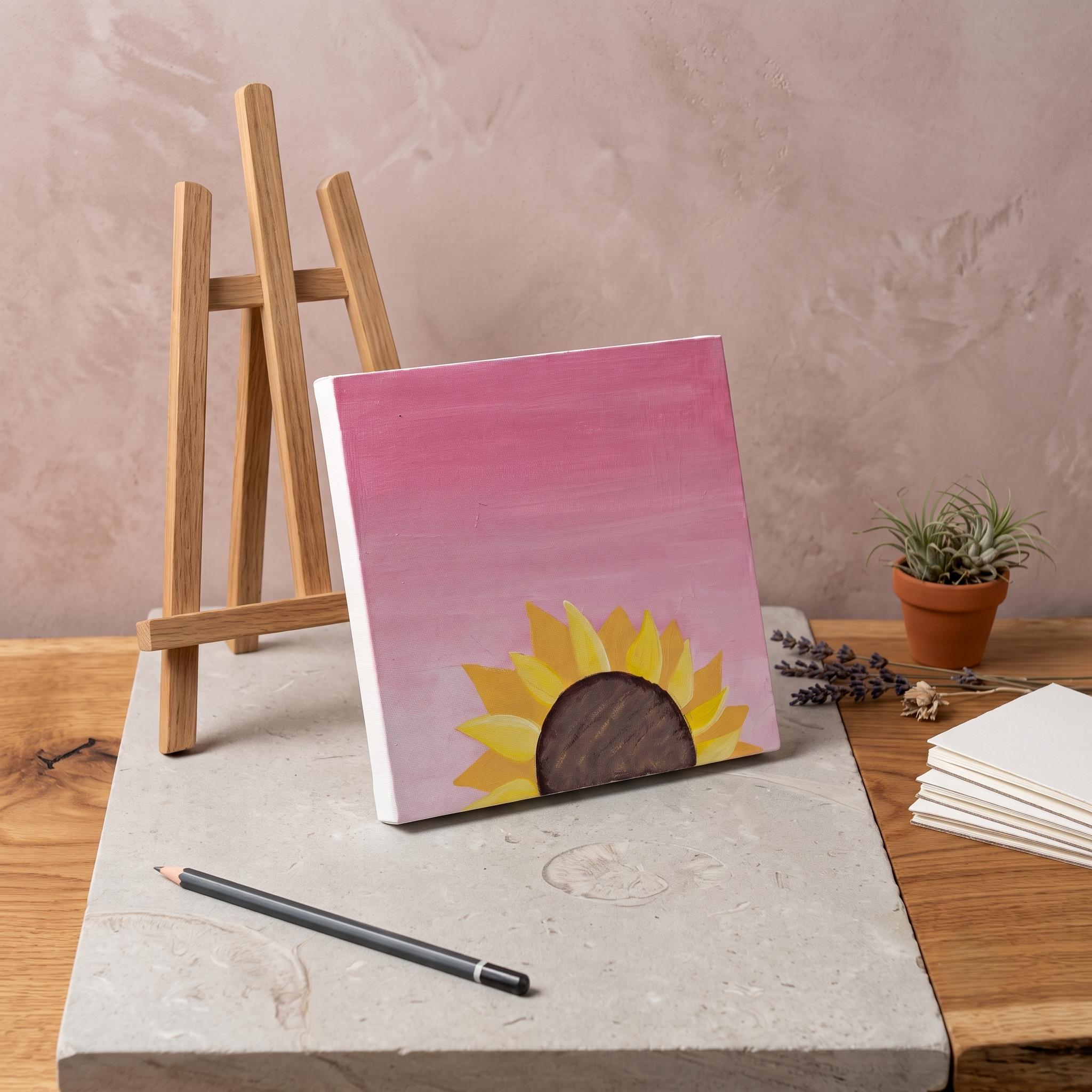 Sun-Kissed Studio Corner: A Sunflower Vignette