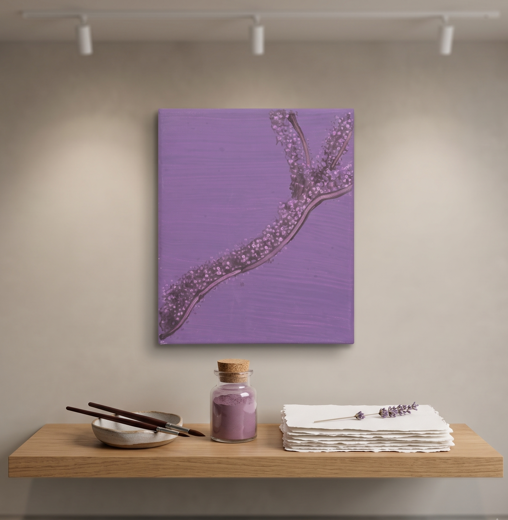 Lavender Lullaby: An Original Folk-Art Canvas