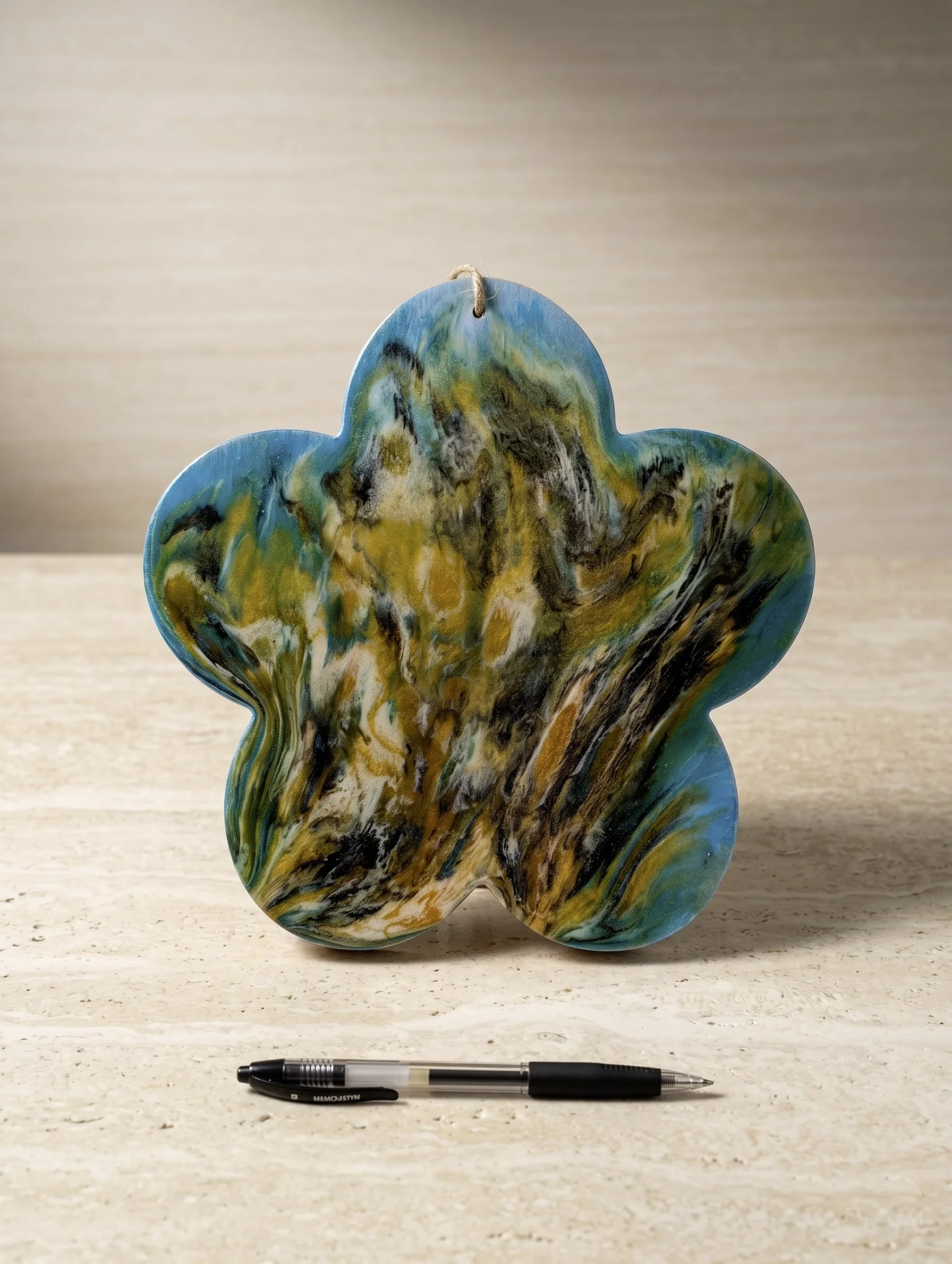 Gilded Fluid Art Flower: A Cosmic Swirl by Gabby