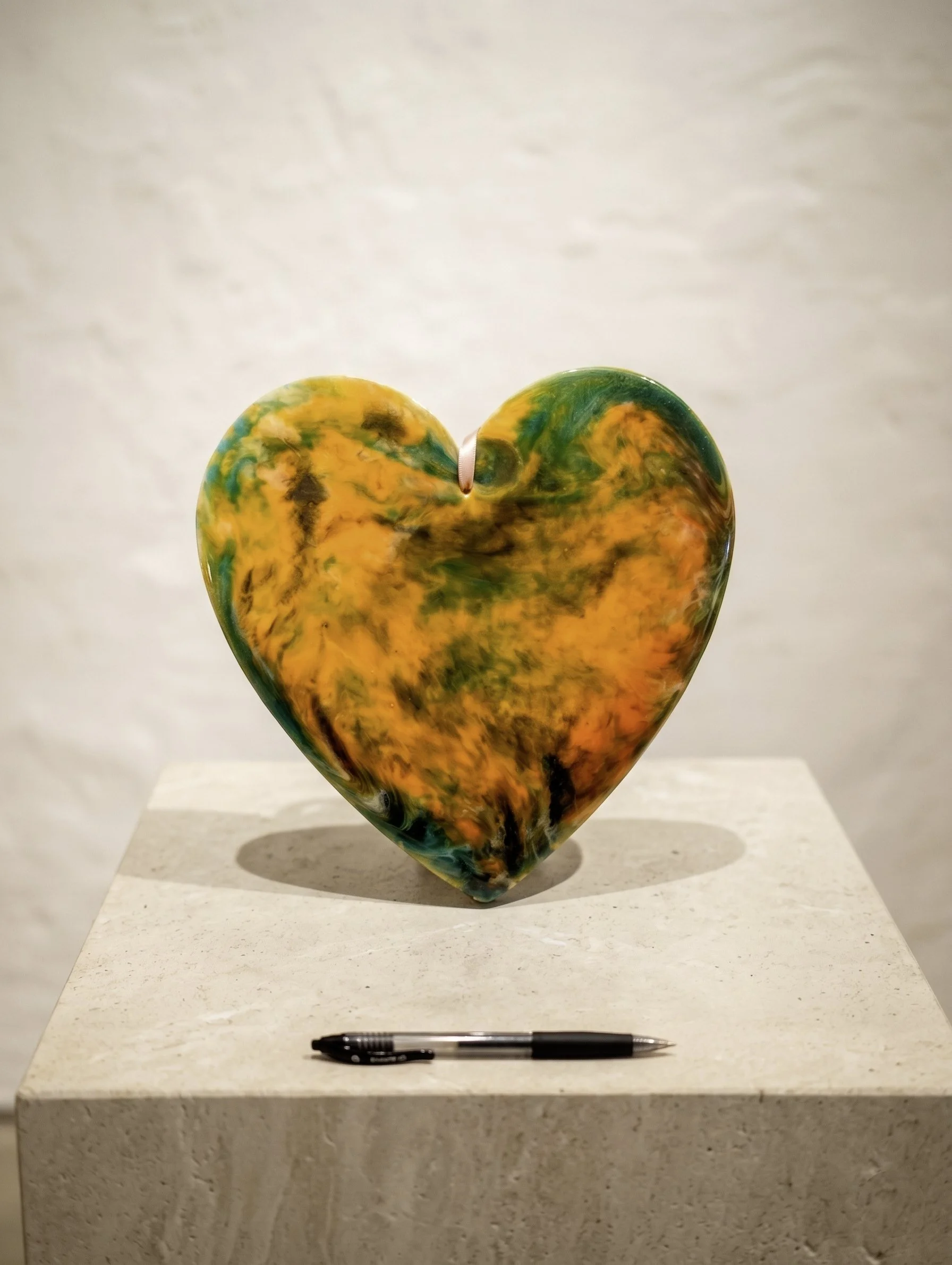 GABBY'S VIBRANT MOSAIC HEART - UNFRAMED RESIN ART