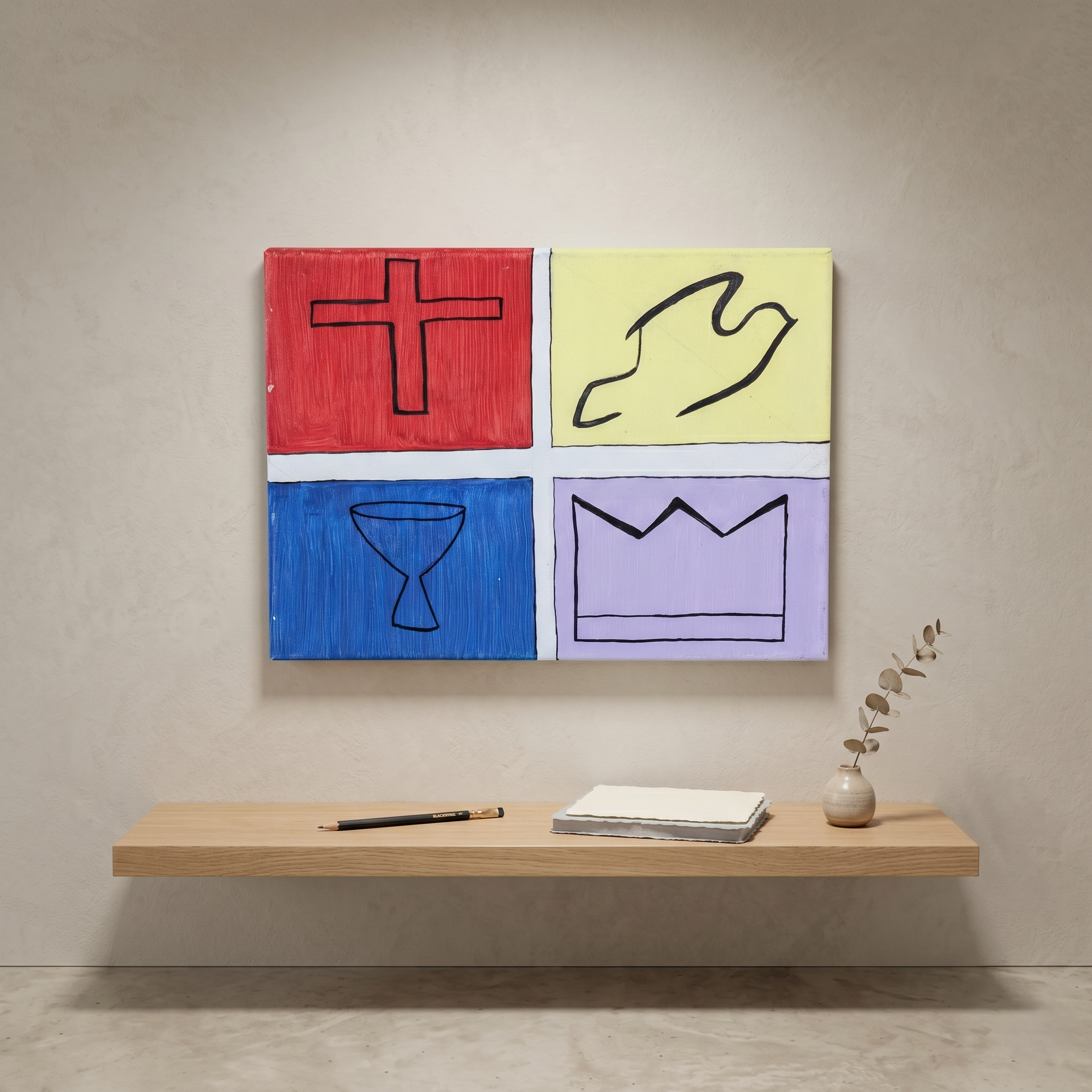 Symbols of Faith: Minimalist Four-Panel Collection
