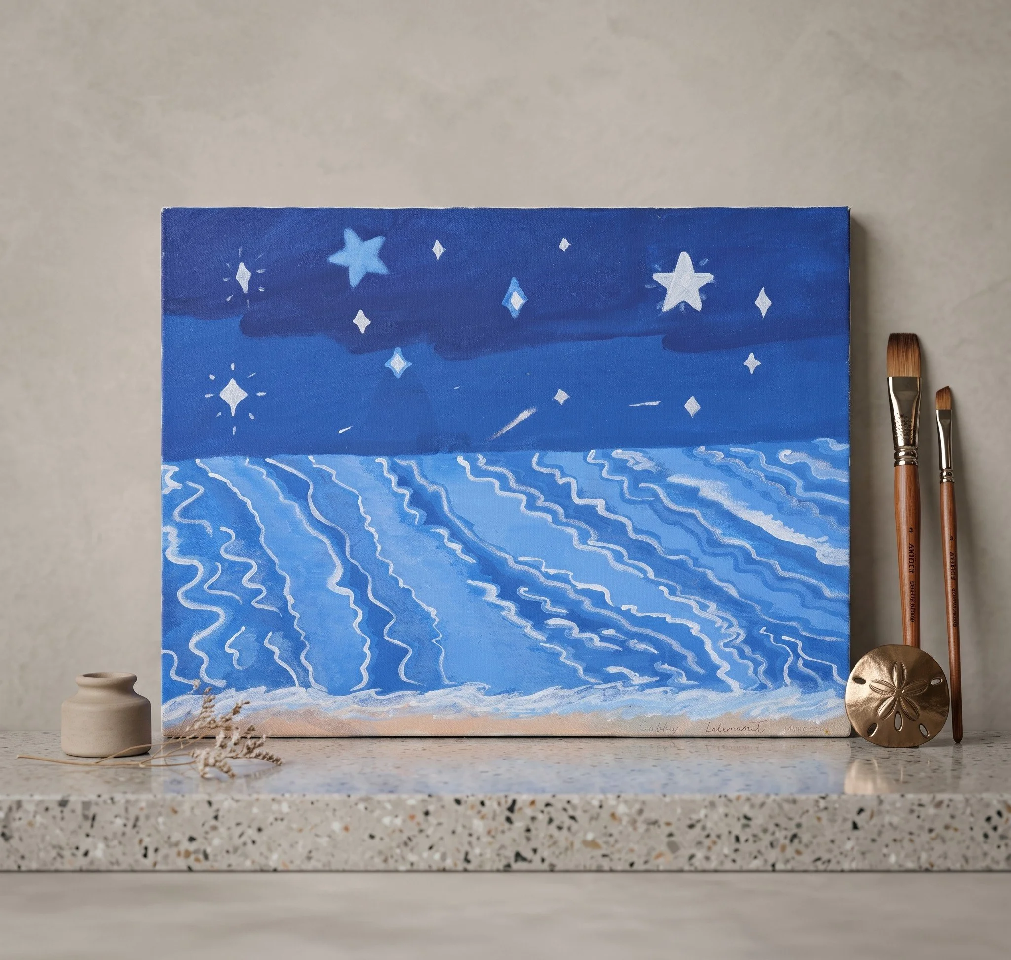 A Cosmic Tide Original Naive Seascape Painting.jpg