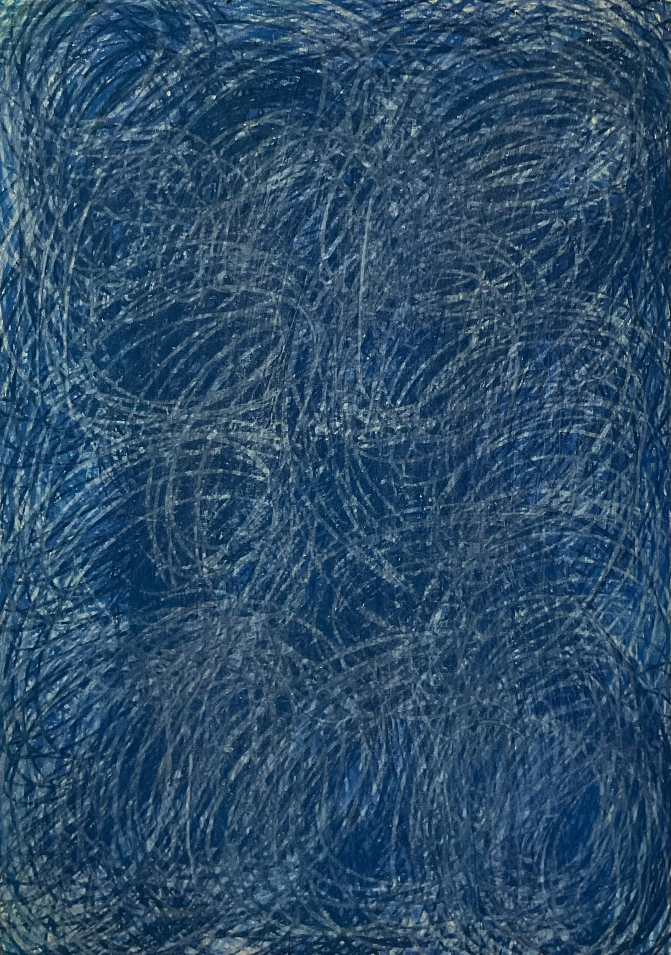 Baren work stroke 9, 1977-1990, Lapis lazuli pigment on Japanese paper, 68.5 x 47cm 