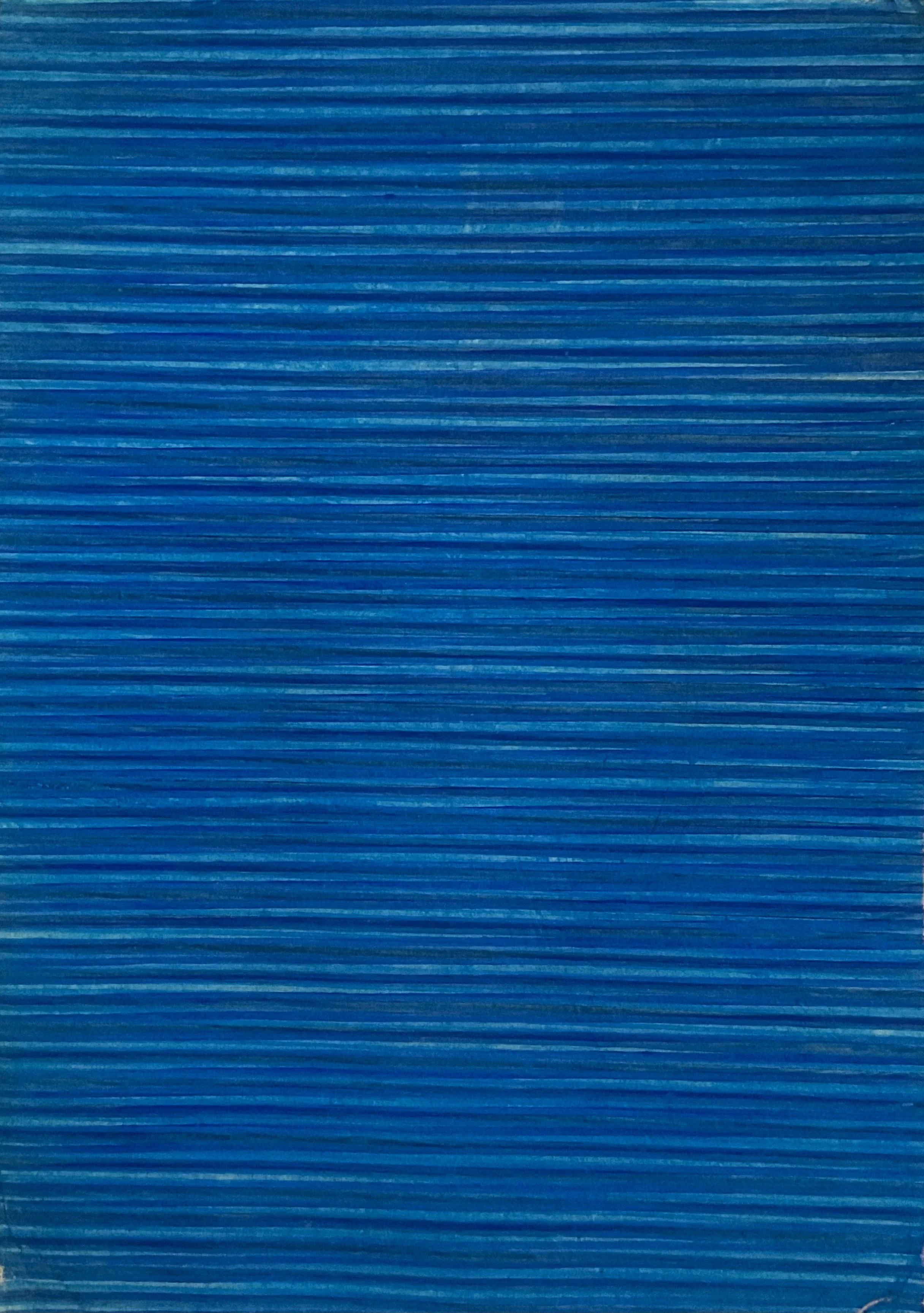 Baren work stripe 2, 1977-1990, Lapis lazuli pigment on Japanese paper, 66.5 × 47.5cm