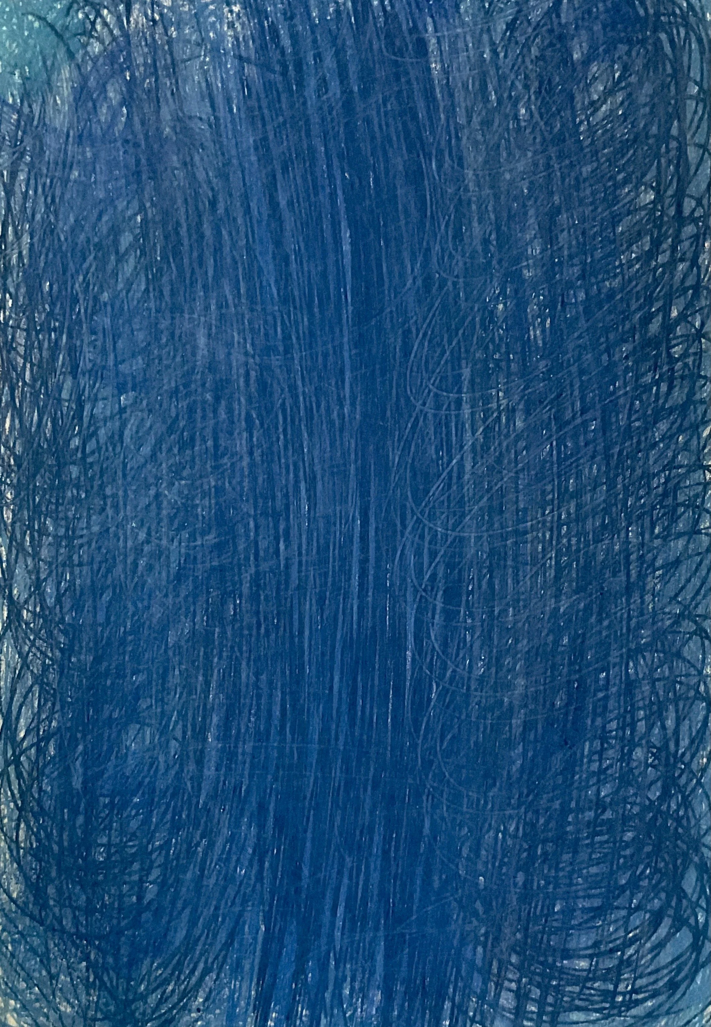Baren work stroke 8, 1977-1990, Lapis lazuli pigment on Japanese paper, 68.5 x 47cm 