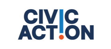 Civic Action logo with bold blue text and a red dot.