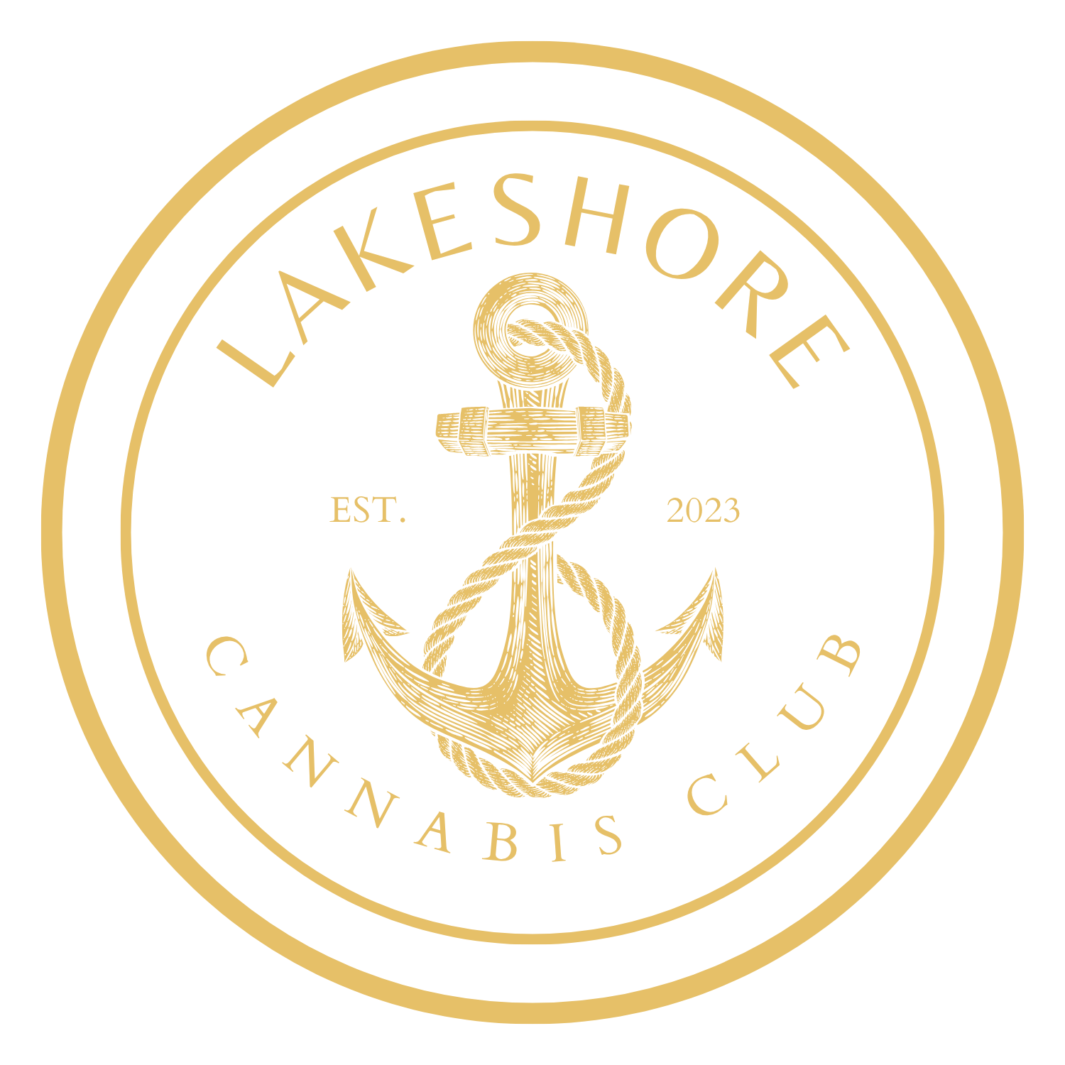 Lakeshore Cannabis Club logo featuring a gold anchor.