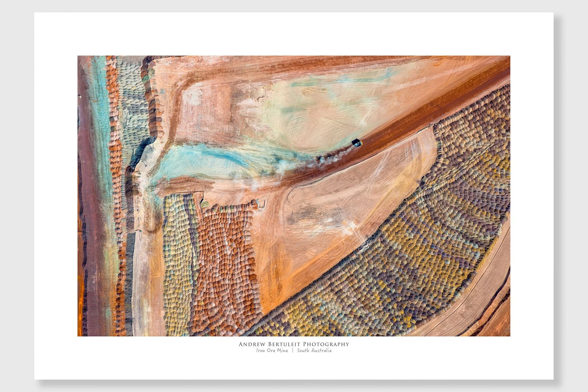 Iron ore mine print with white border, ready for a standard frame