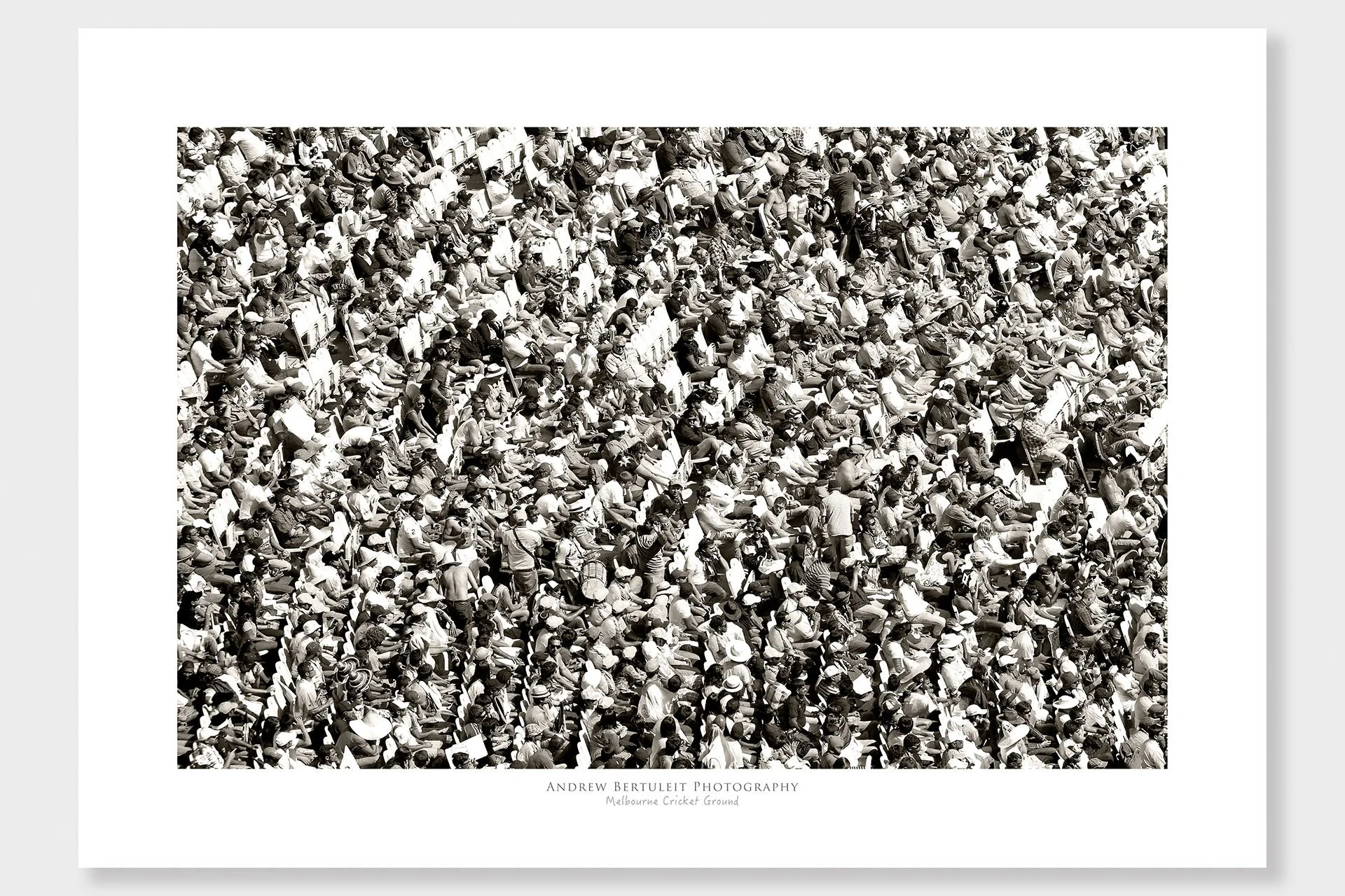 MCG Boxing Day Test crowd print with white border, ready for a standard frame.